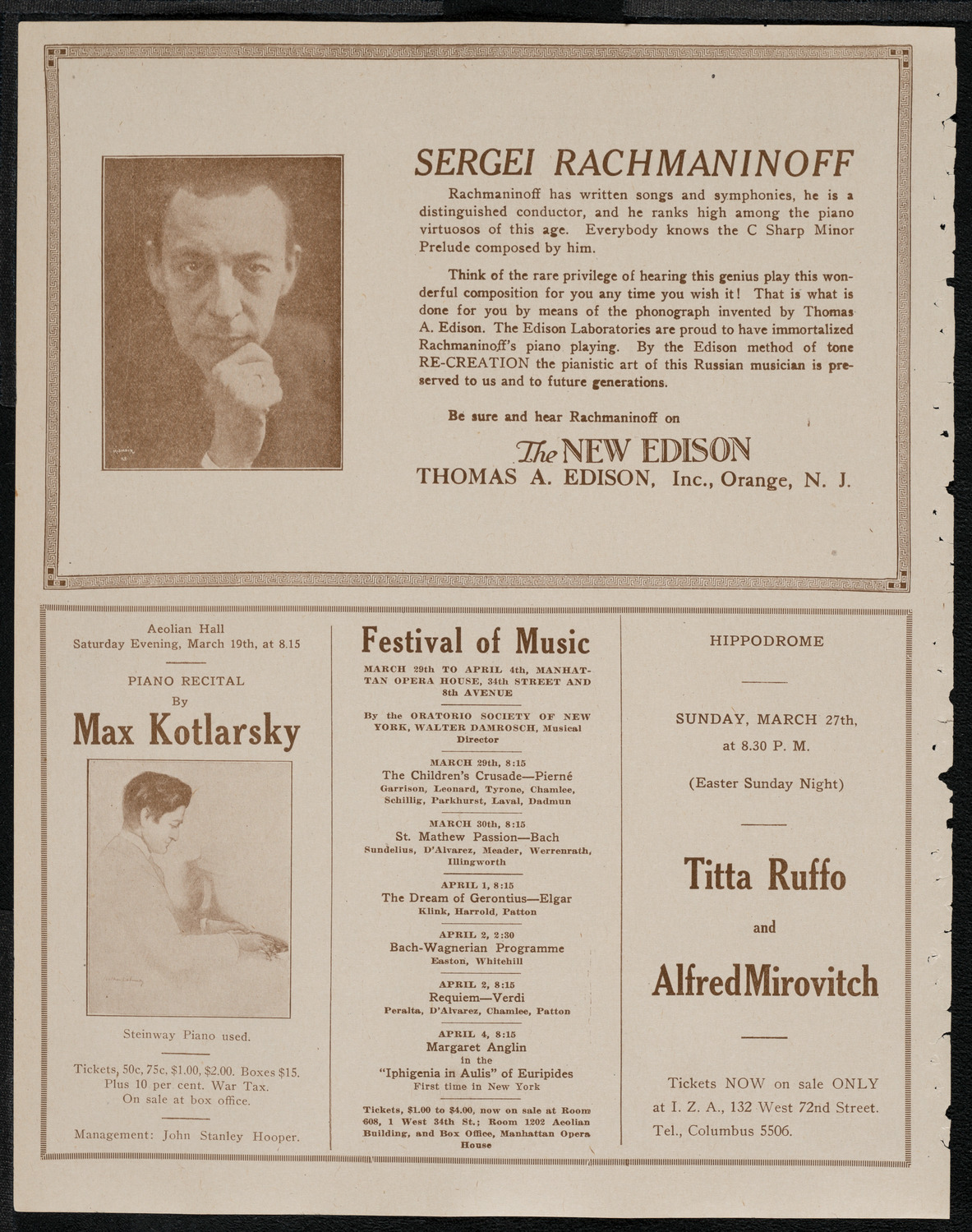 National Symphony Orchestra, March 15, 1921, program page 2