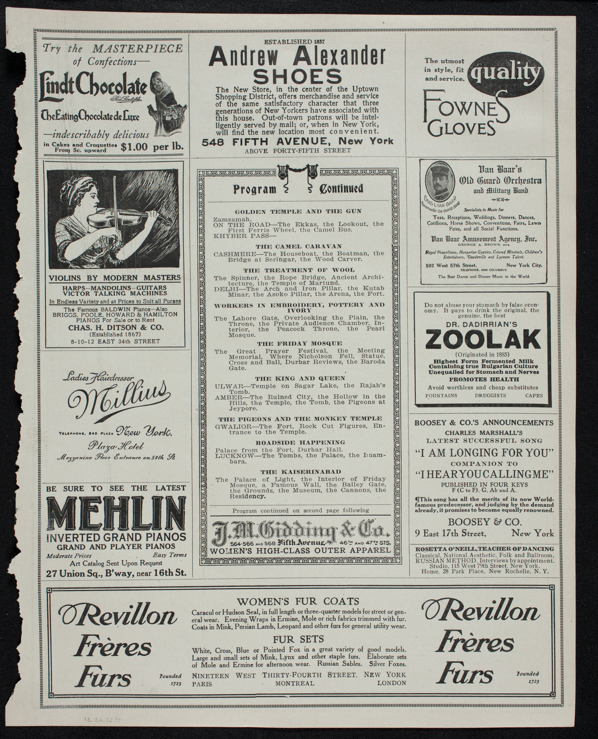 R.G. Knowles Travel Studies: India, December 2, 1912, program page 7