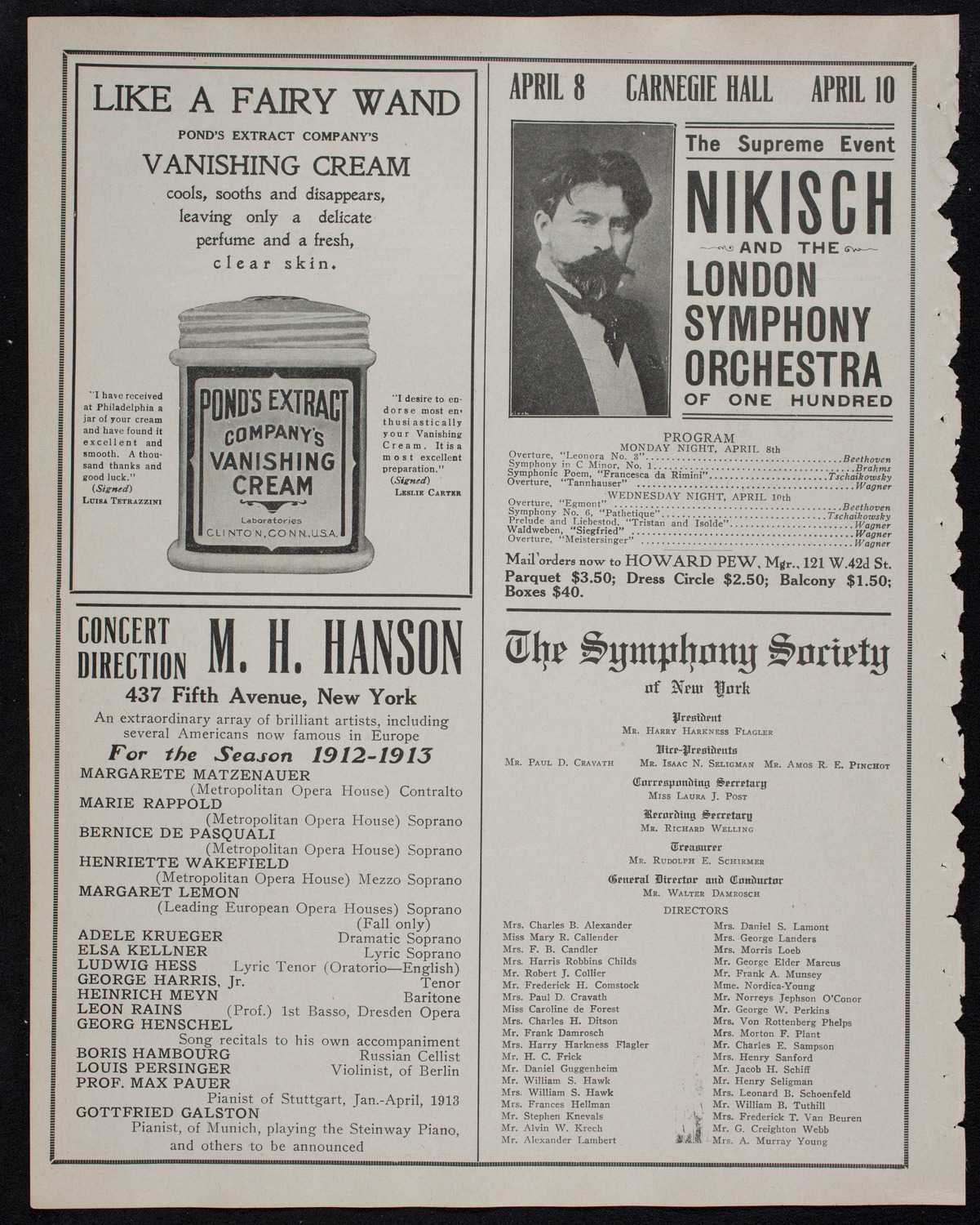 Volpe Symphony Society of New York, March 26, 1912, program page 8