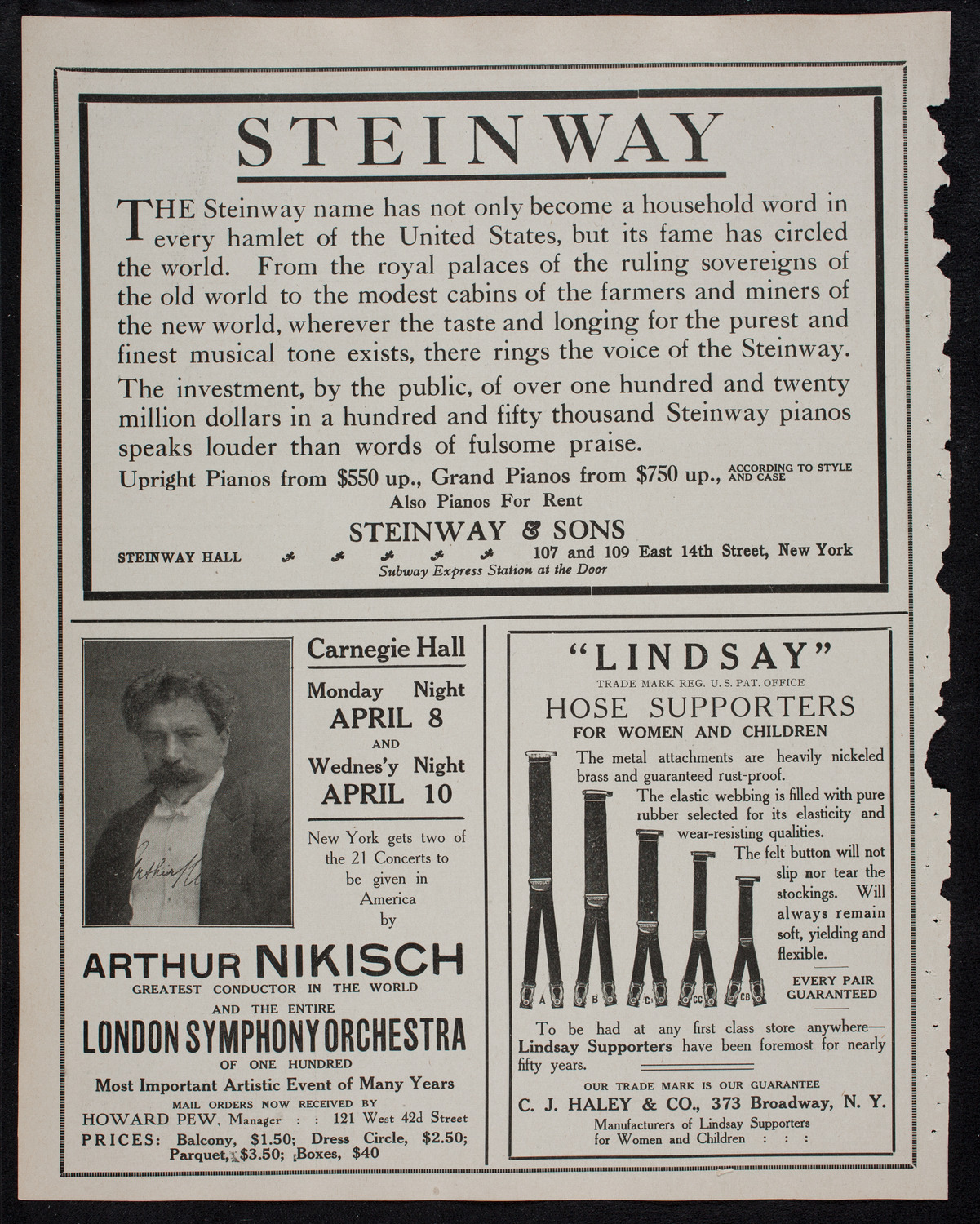 New York Philharmonic, January 25, 1912, program page 4