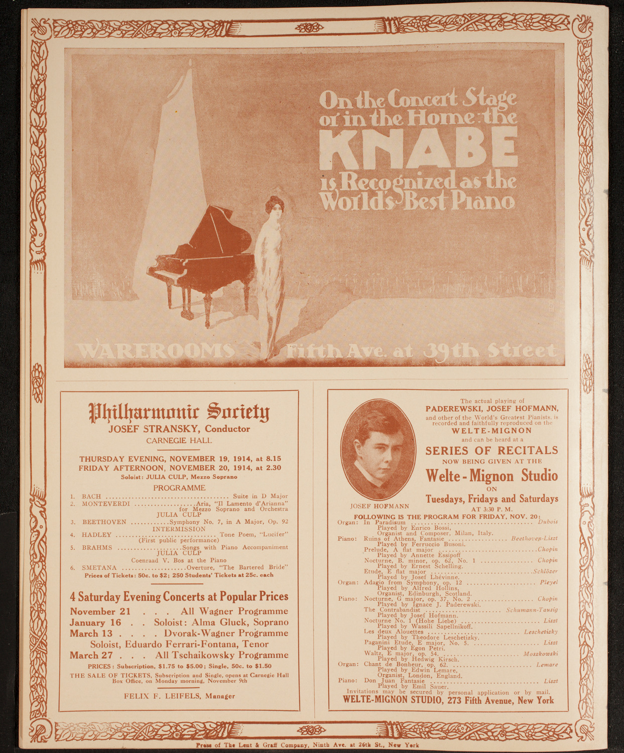 Concert for the Benefit of German-Austrian-Hungarian Relief, November 17, 1914, program page 12