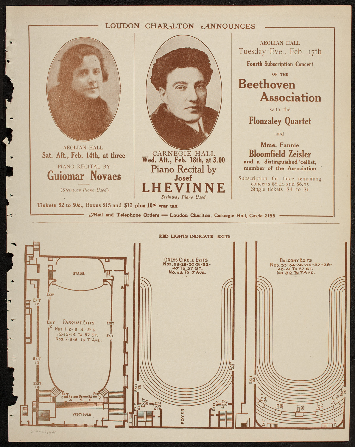 Josef Hofmann, Piano, February 8, 1920, program page 11
