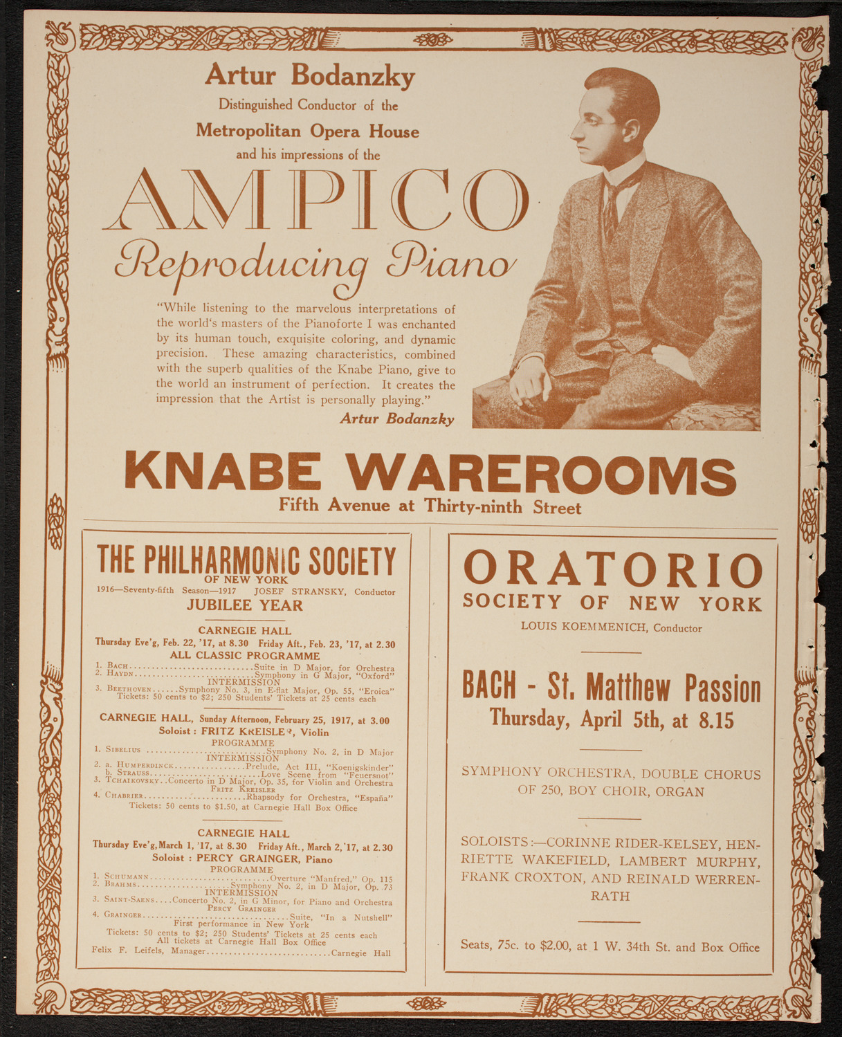 New York Symphony Orchestra, February 22, 1917, program page 12