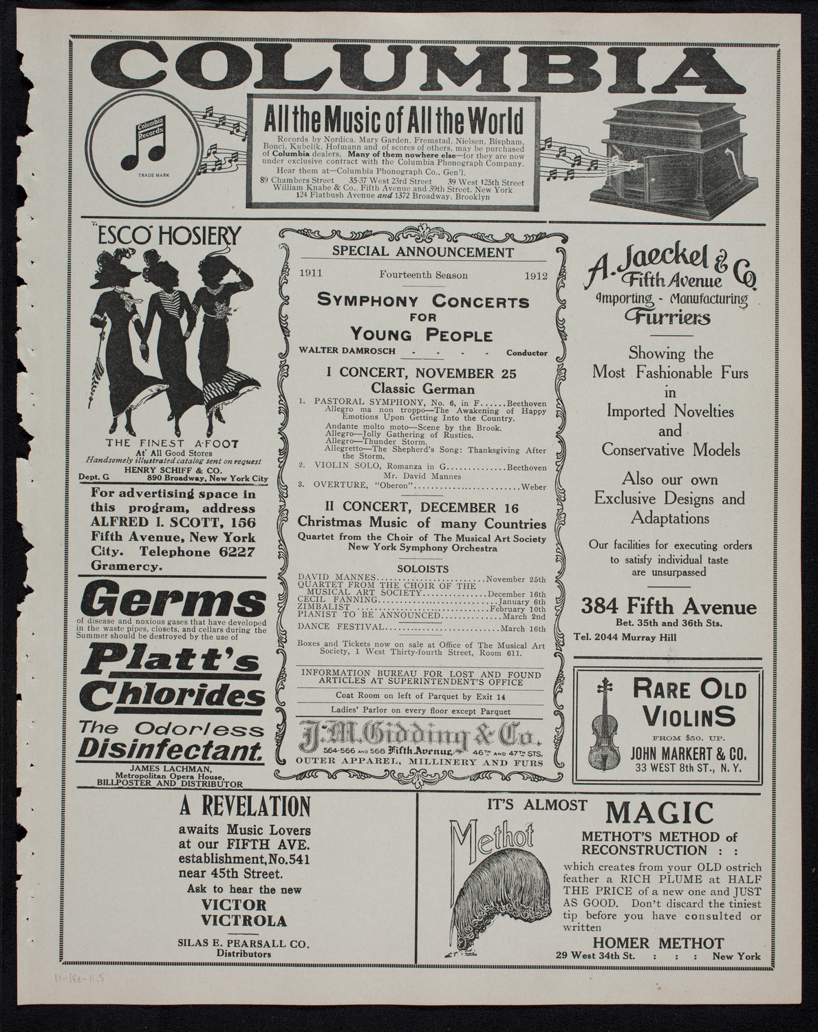 Russian Symphony Society of New York, November 18, 1911, program page 9