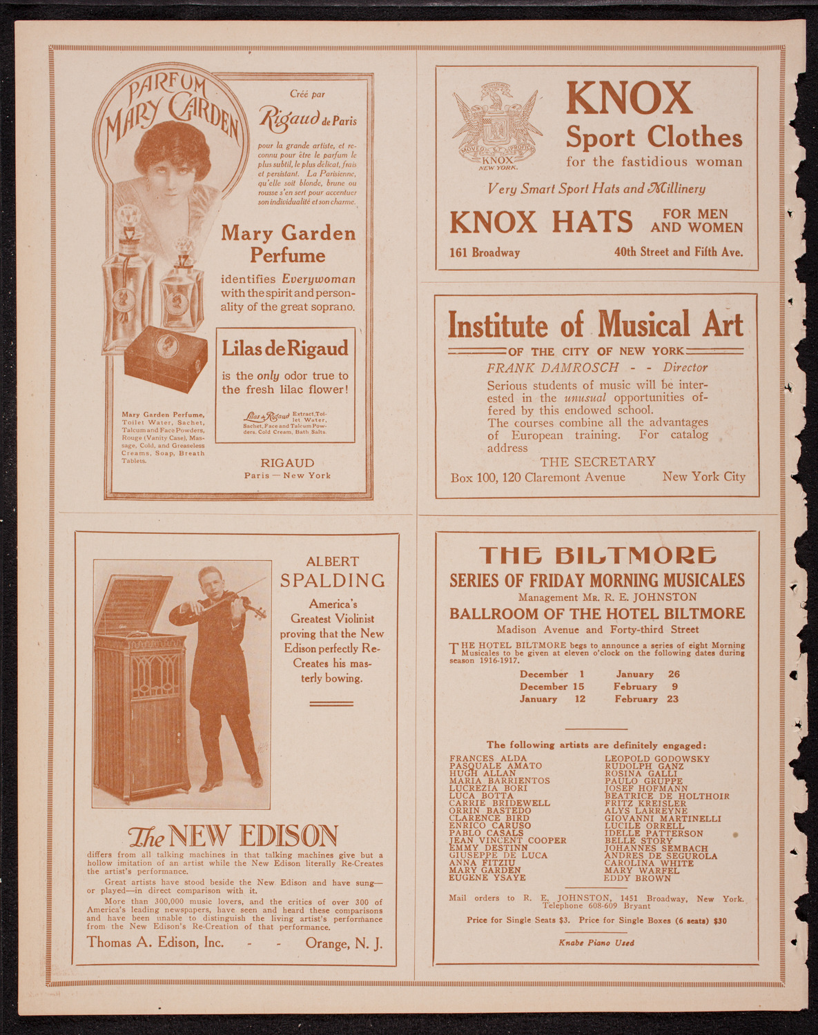 Lecture by Frederick Palmer, November 24, 1916, program page 2