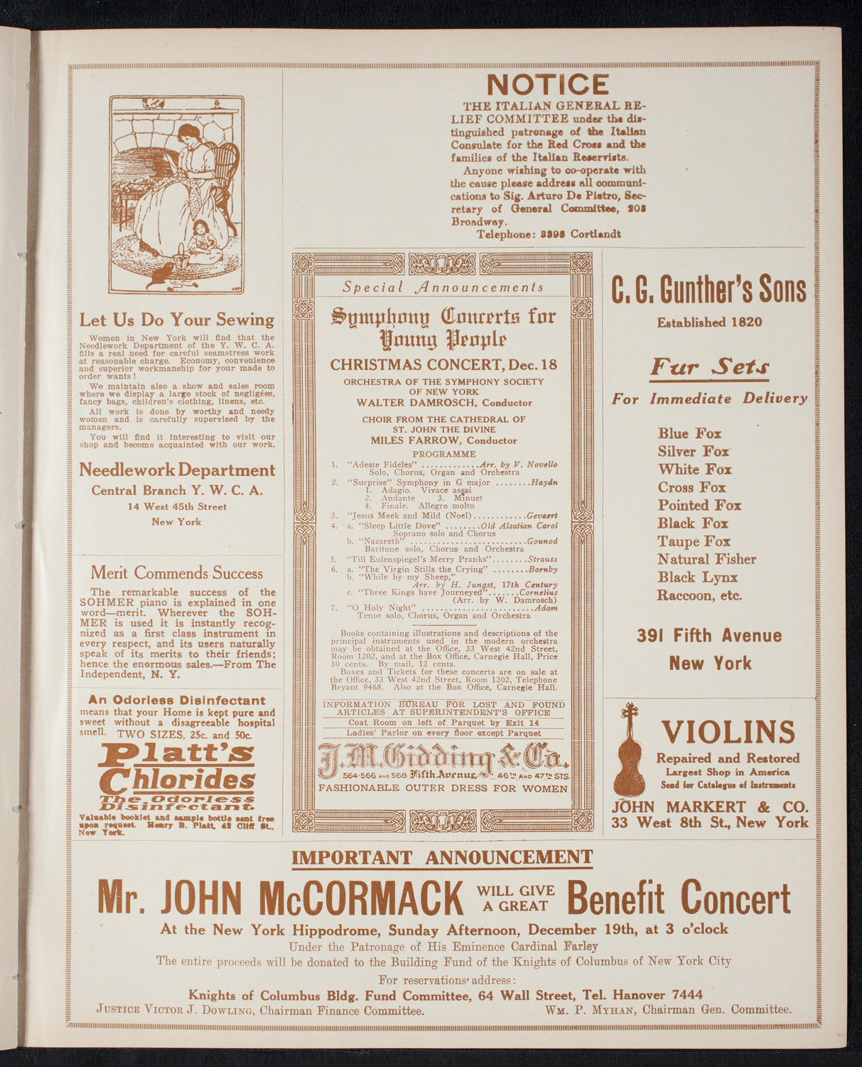 Elmendorf Lecture: Switzerland, November 21, 1915, program page 9