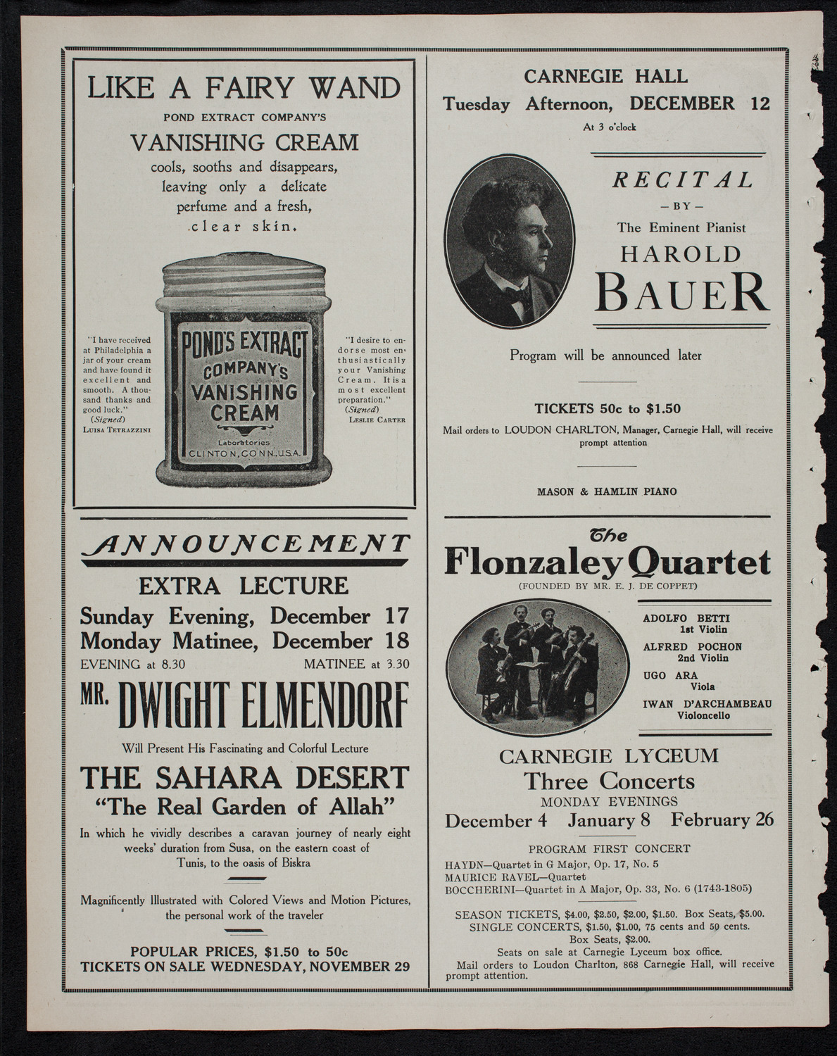 Benefit: Children of the Masonic Home, November 25, 1911, program page 8