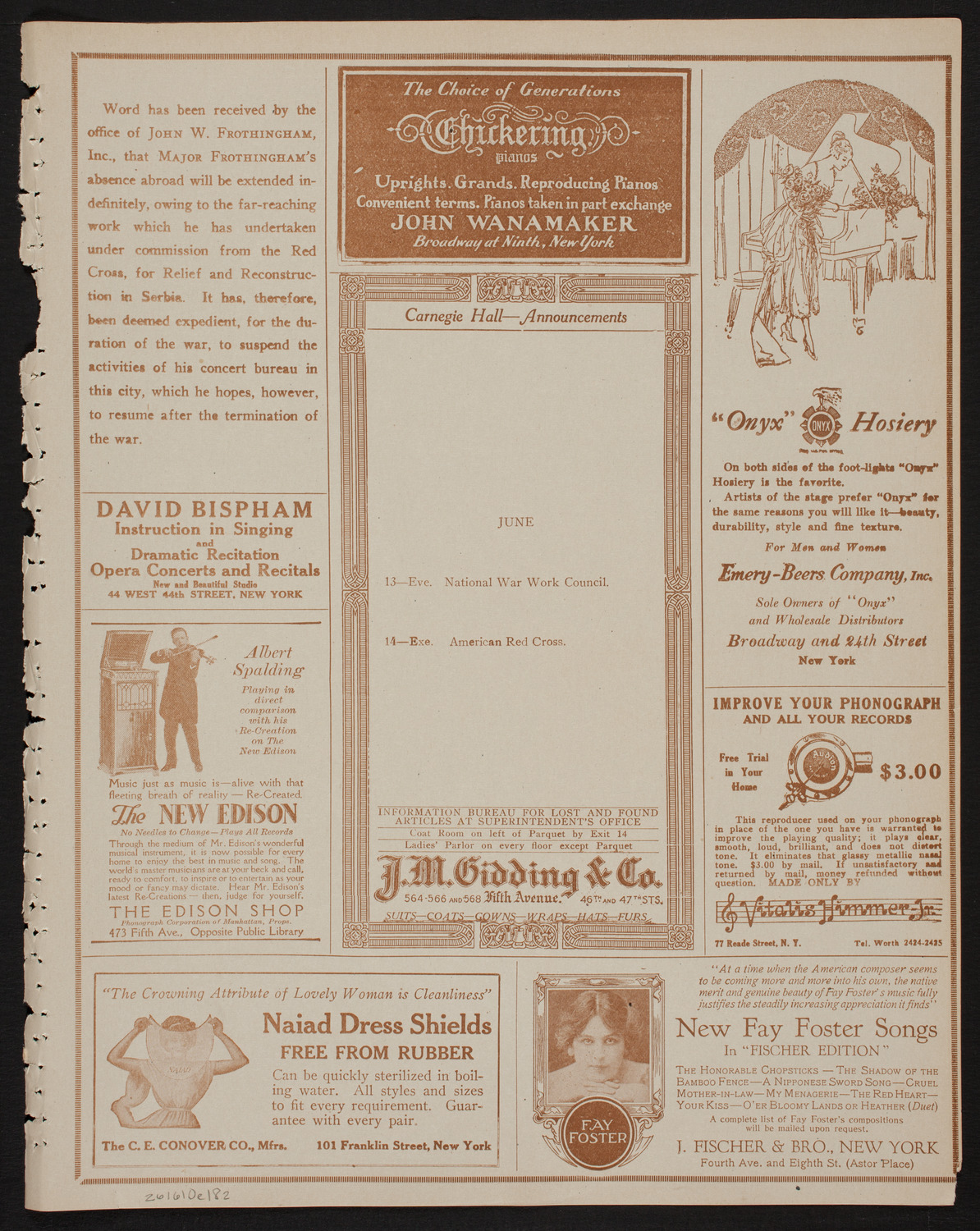 Graduation: New York College of Dentistry, June 10, 1918, program page 3