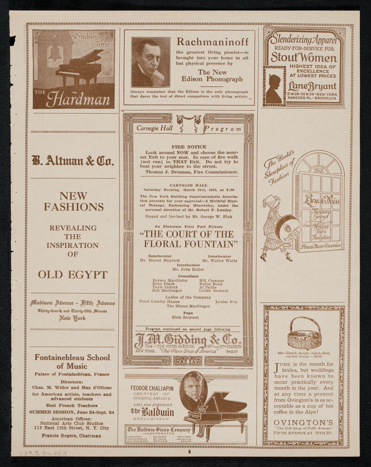 New York Building Superintendents Association Minstrel/Vaudeville Program, March 31, 1923, program page 5