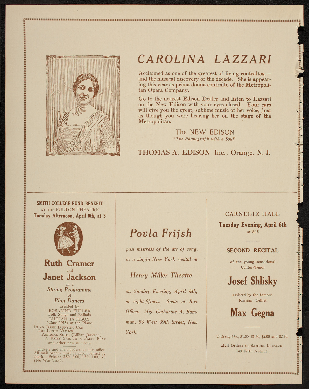 Russian Symphony Society of New York, March 27, 1920, program page 2