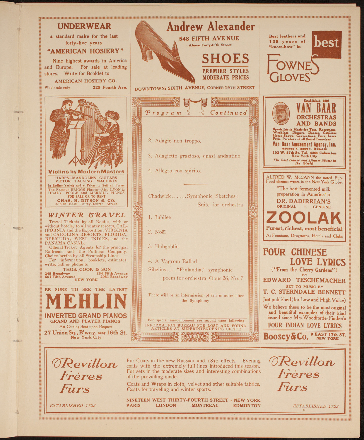Boston Symphony Orchestra, November 7, 1914, program page 7