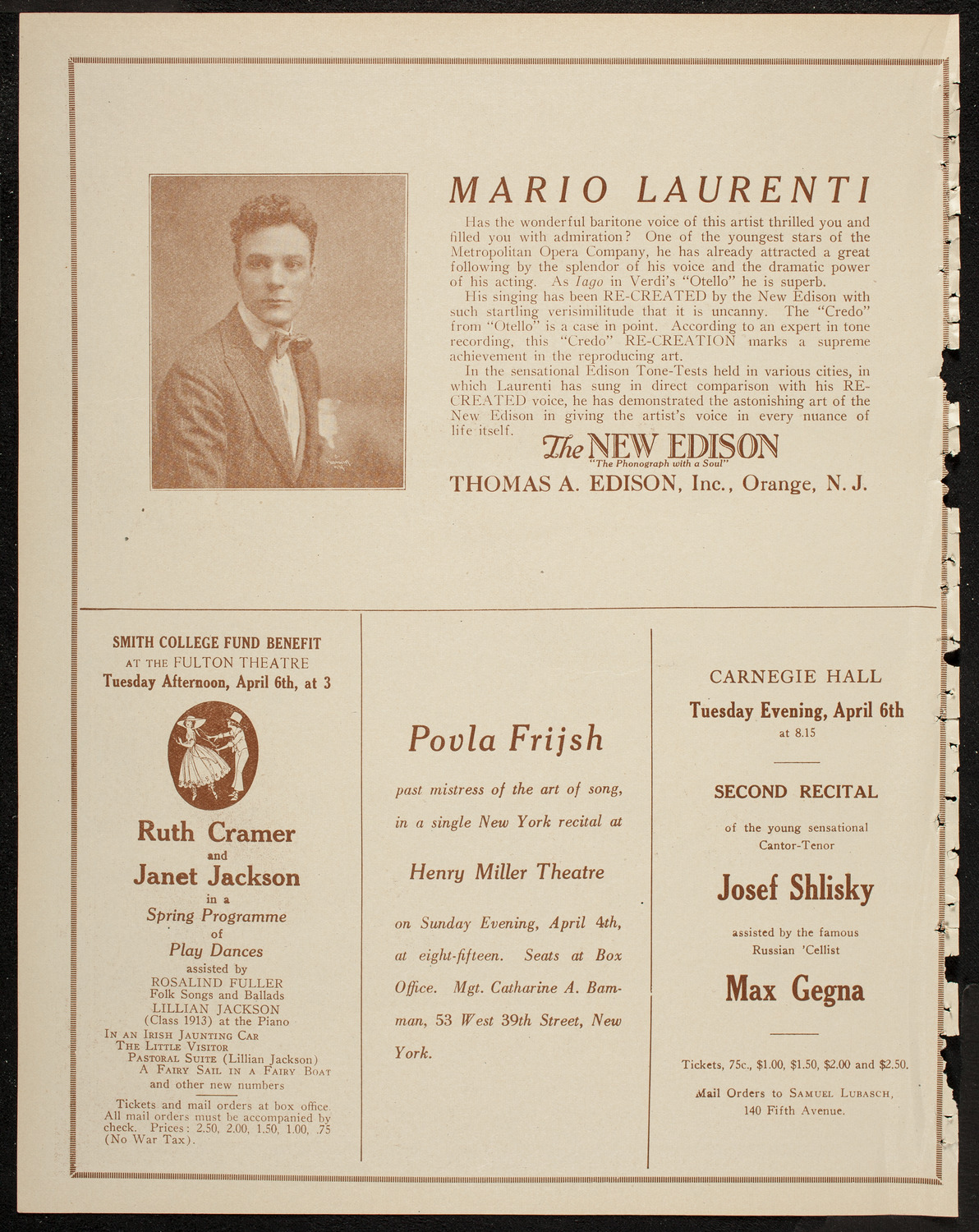 New Symphony Orchestra, March 30, 1920, program page 2