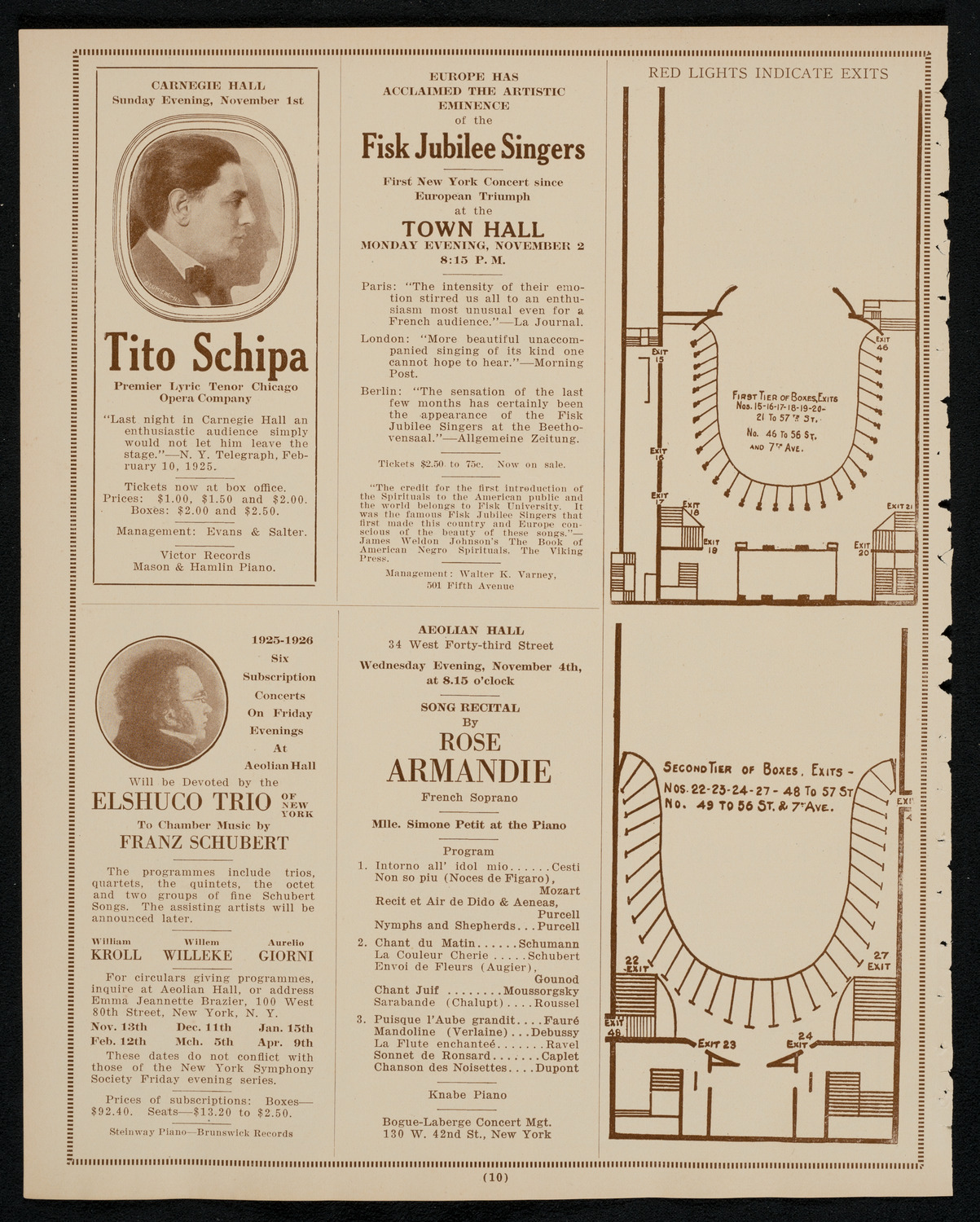 New York Philharmonic, October 29, 1925, program page 10