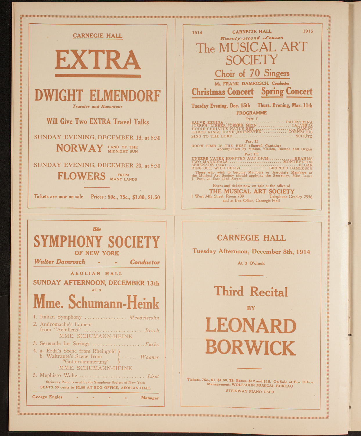 Elmendorf Lecture: Around the United States, December 7, 1914, program page 8