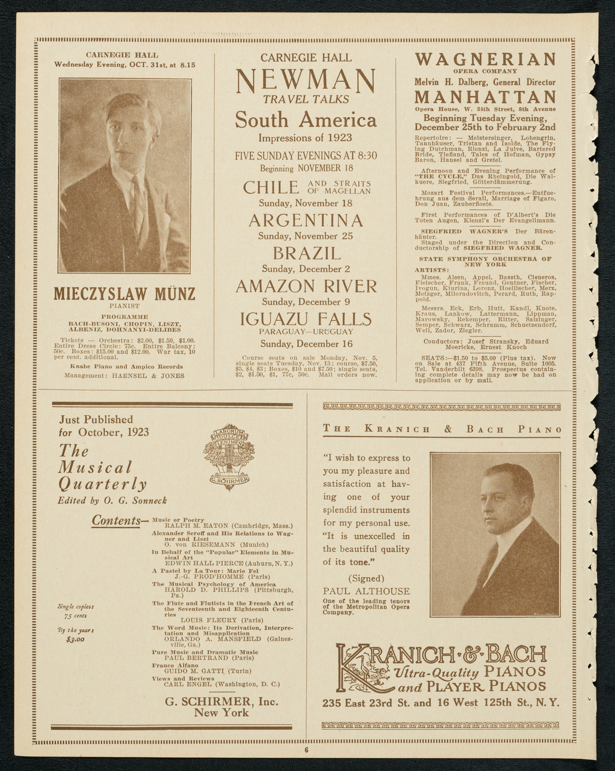 New York Philharmonic, October 25, 1923, program page 6