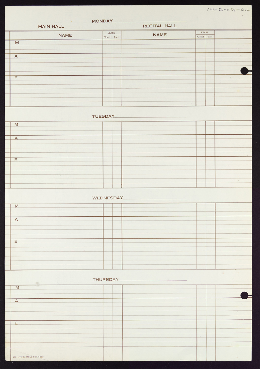 Carnegie Hall Booking Ledger, volume 34, page 2