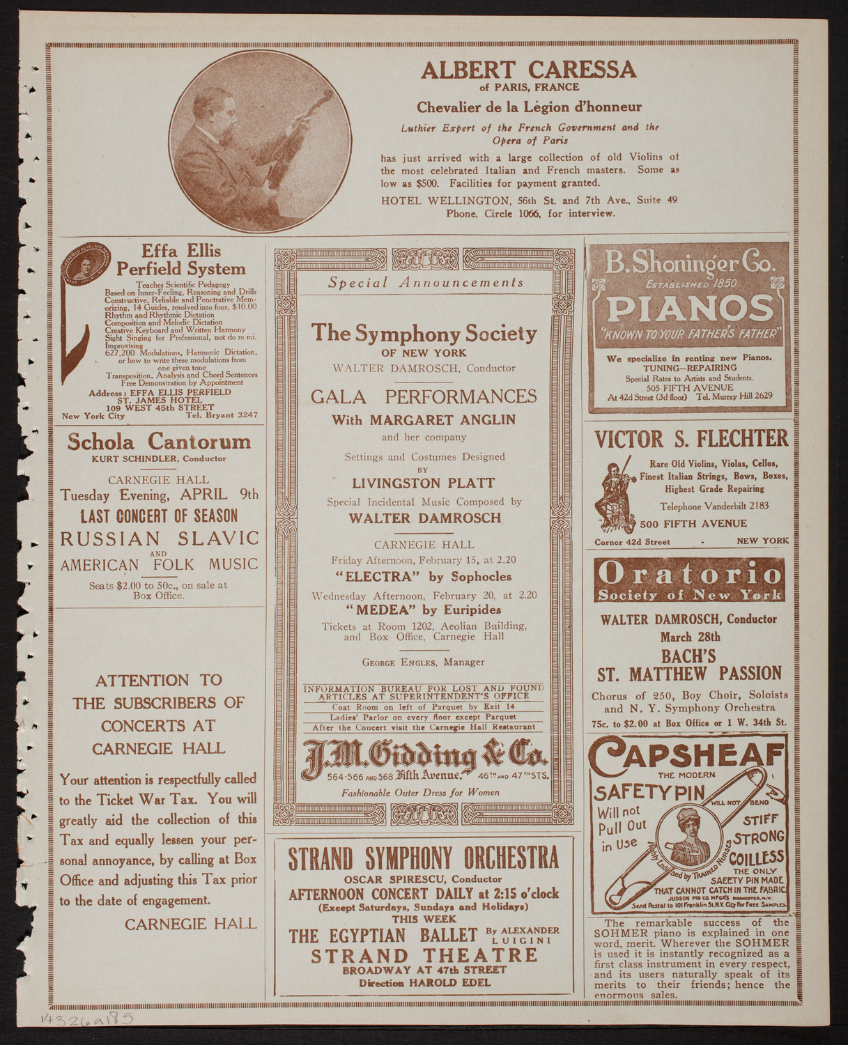 New York Symphony Orchestra, February 6, 1918, program page 9