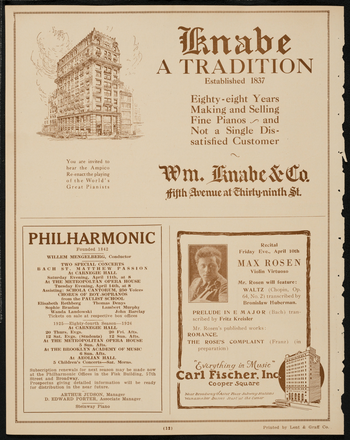Boston Symphony Orchestra, April 9, 1925, program page 12