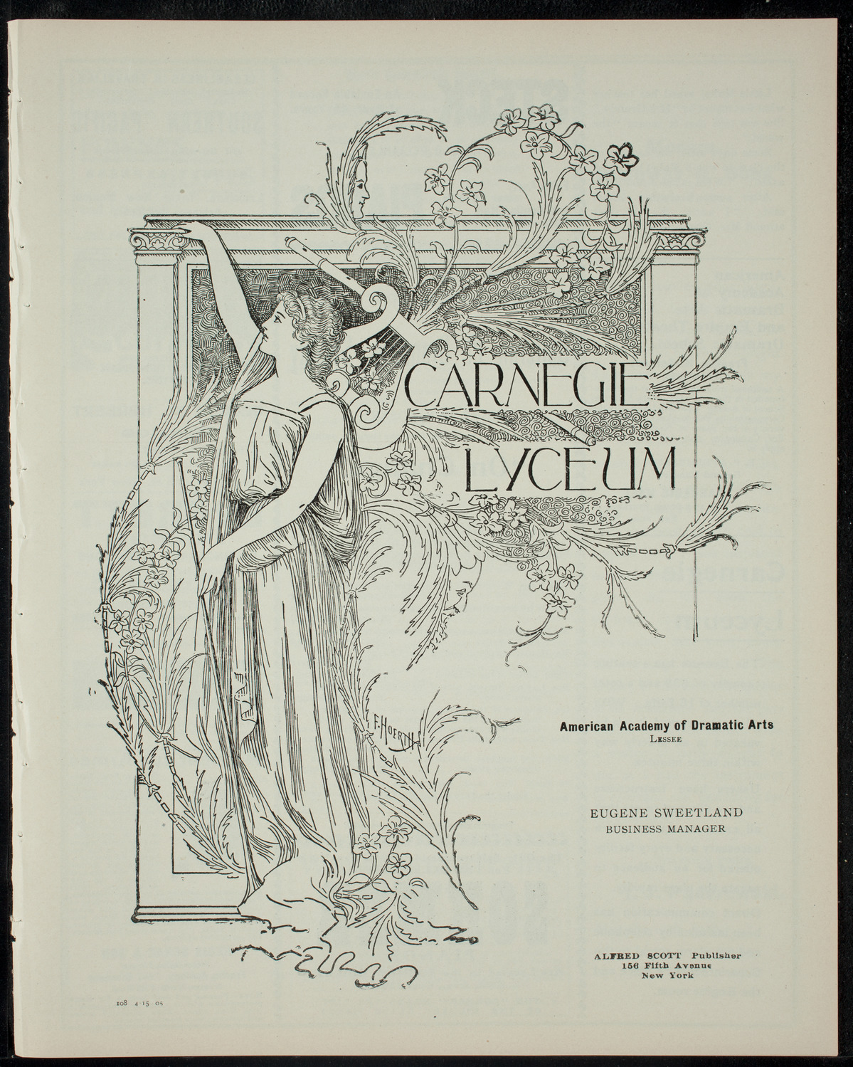 Omicron Pi Dramatic Society, April 15, 1905, program page 1