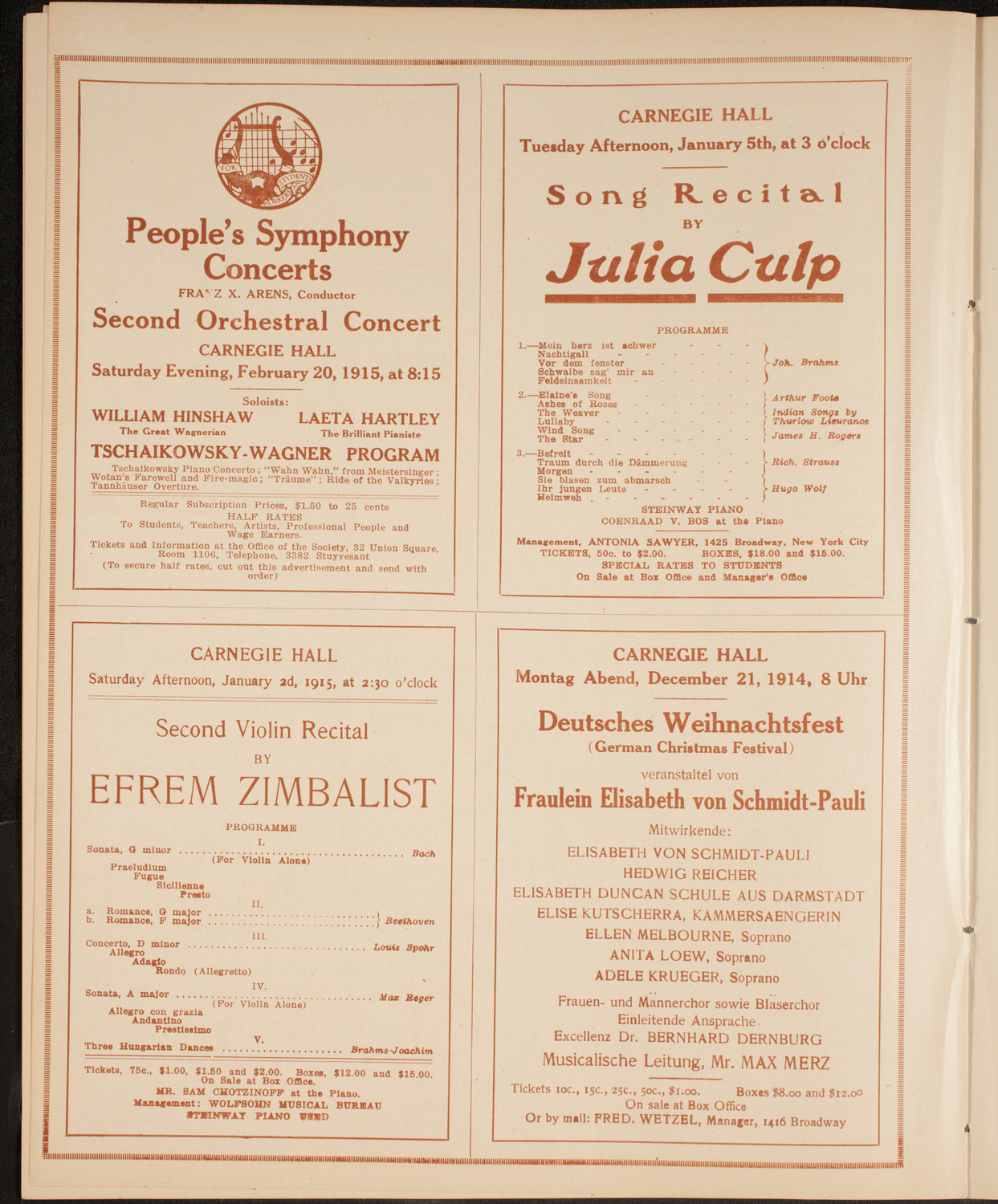 Elmendorf Lecture: Flowers from Many Lands, December 20, 1914, program page 10