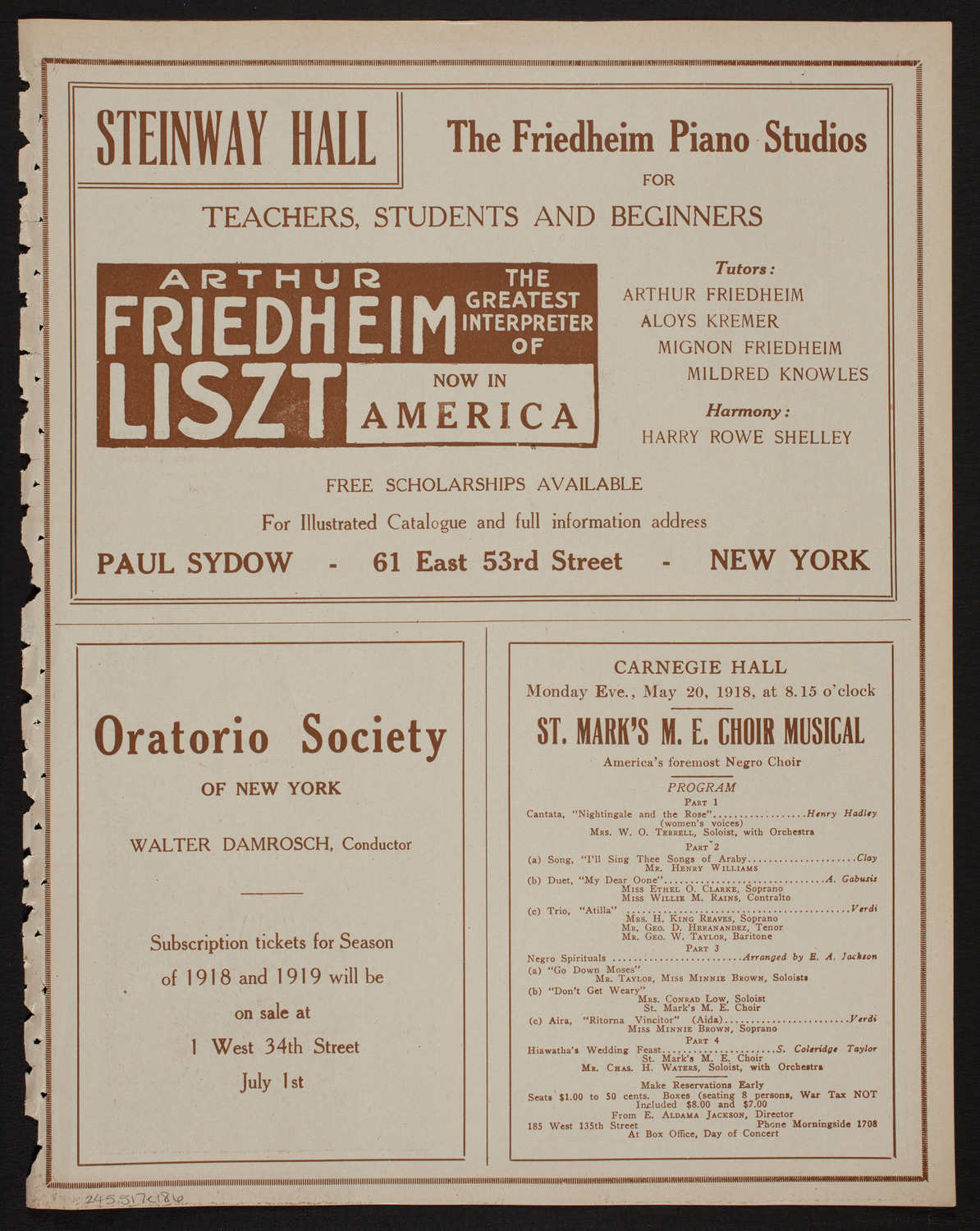 Nikolai Sokoloff Orchestral Concert, May 17, 1918, program page 11