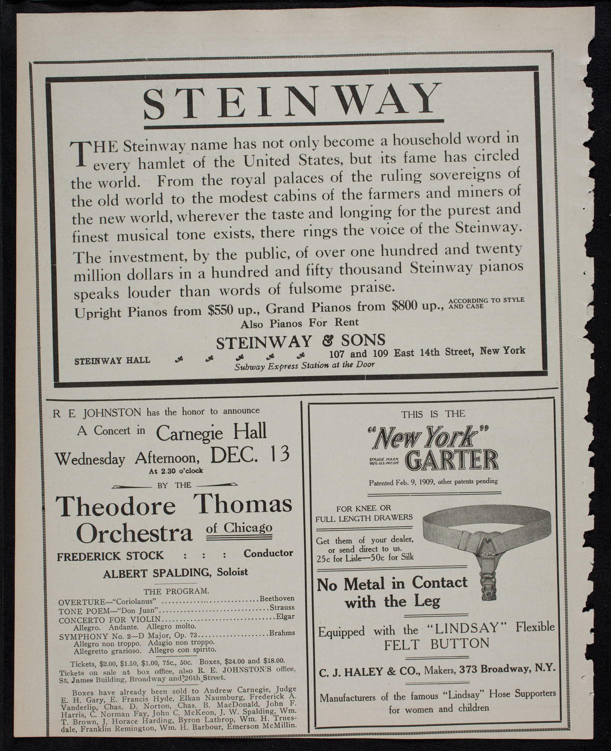 Russian Symphony Society of New York, December 3, 1911, program page 4