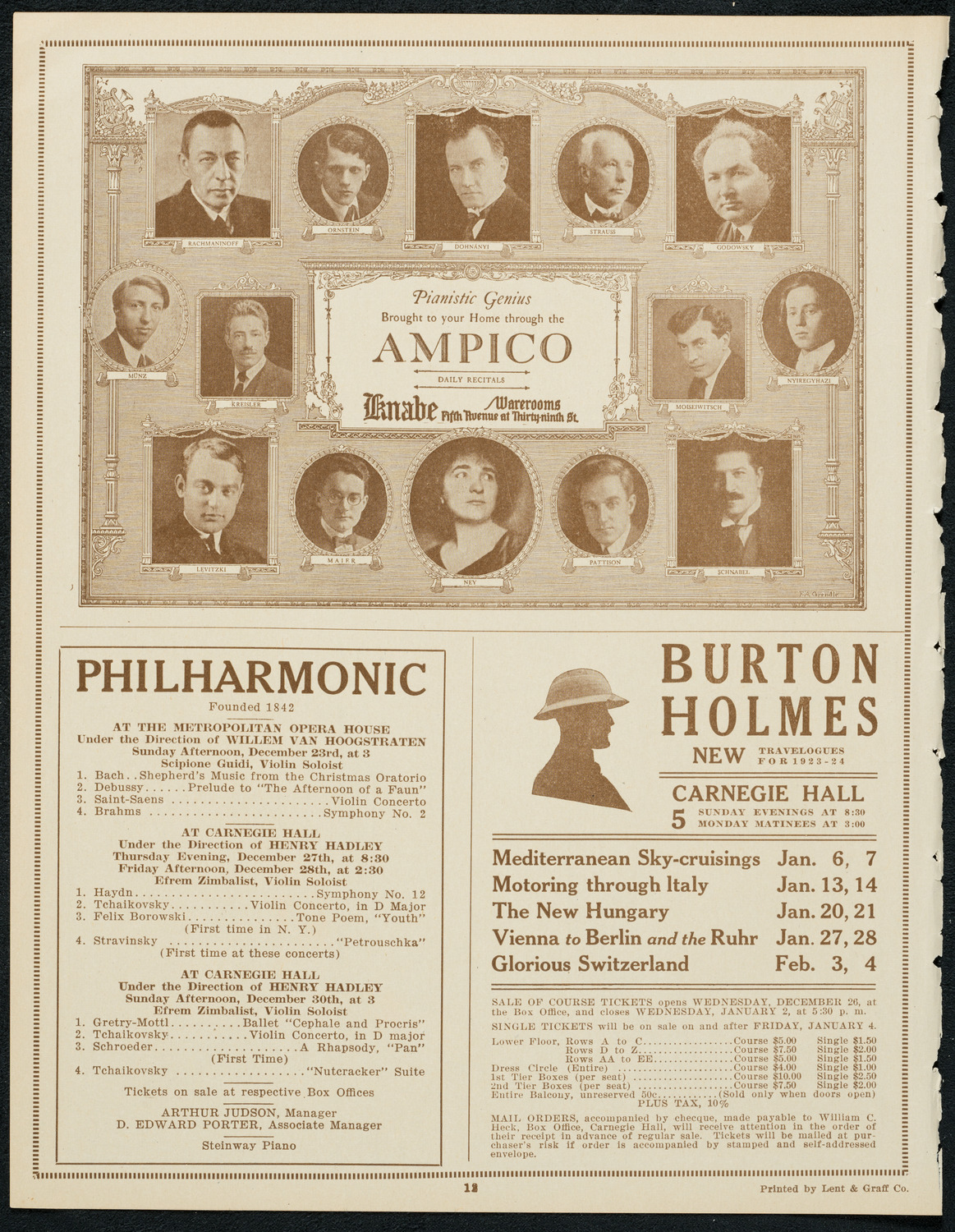 Schola Cantorum of New York, December 20, 1923, program page 12