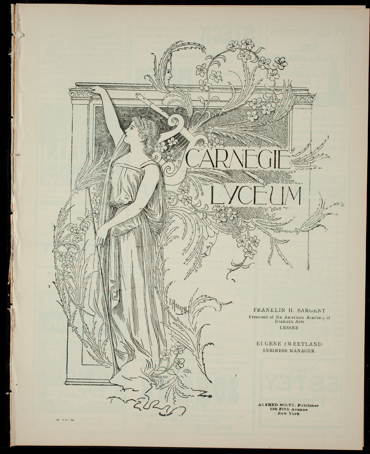 Amateur Comedy Club, February 12, 1904, program page 1