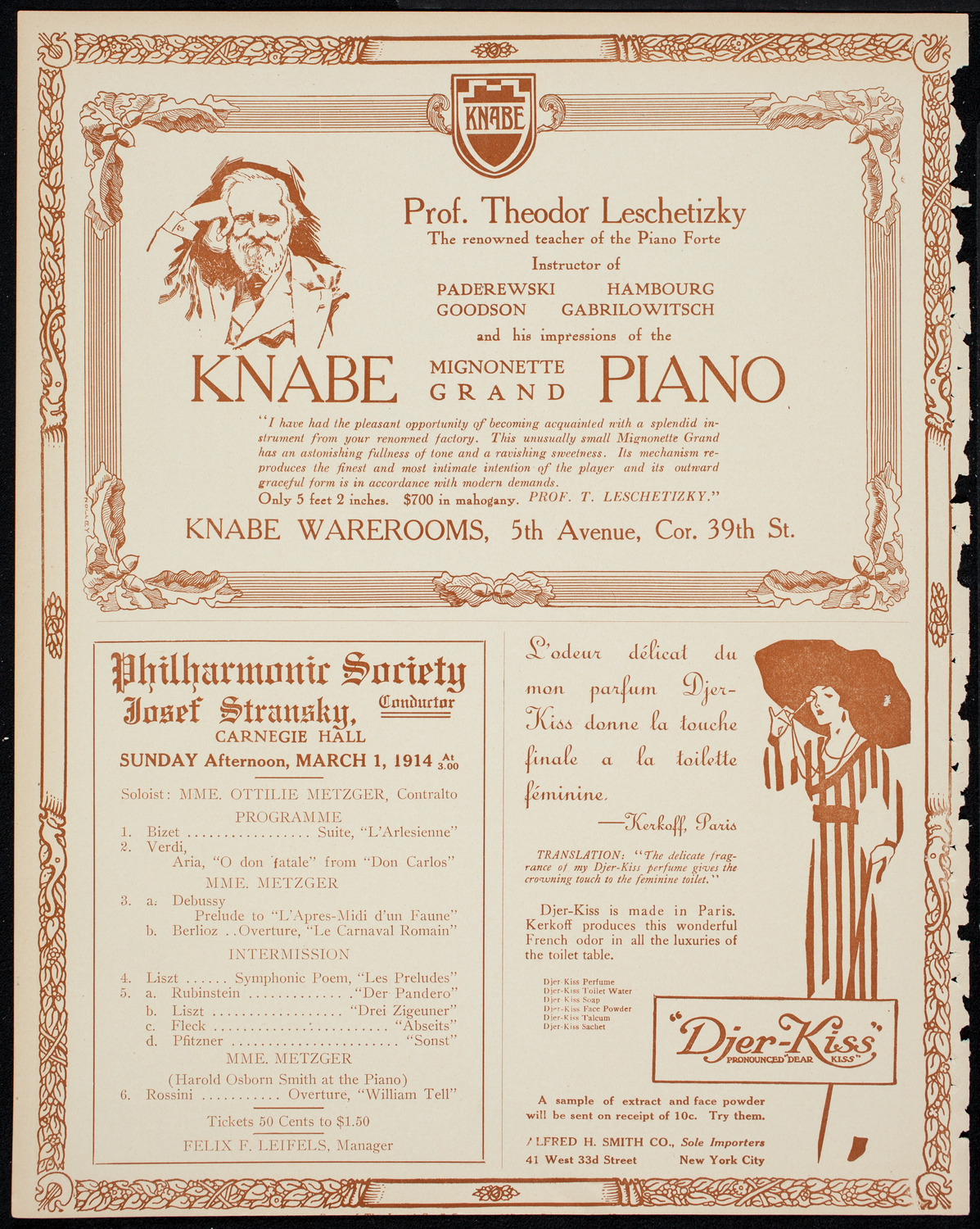 New York Philharmonic, February 26, 1914, program page 12