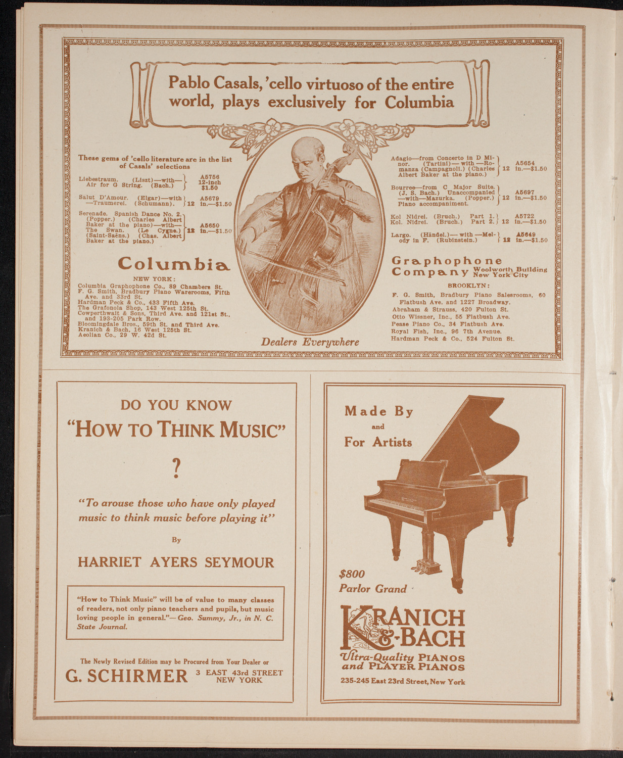 Fritz Kreisler, Violin, April 9, 1916, program page 6