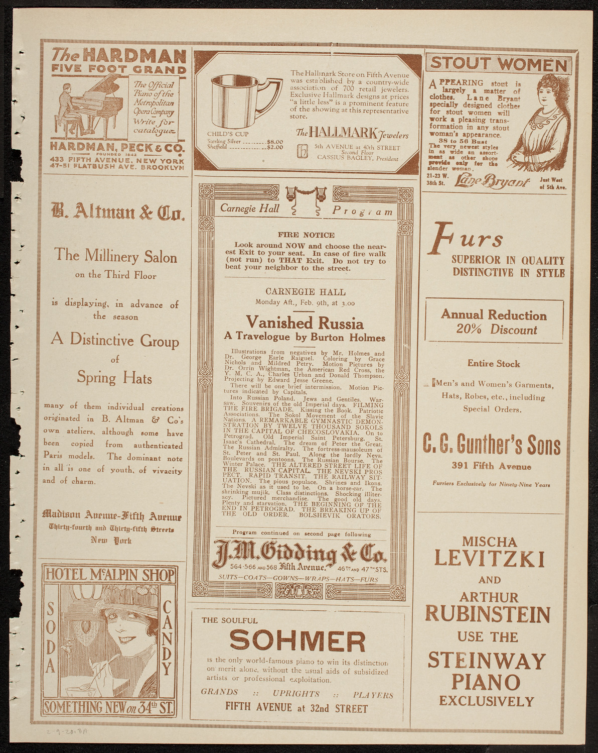 Burton Holmes Travelogue: Vanished Russia, February 9, 1920, program page 5