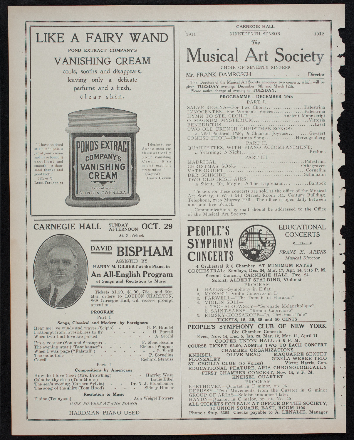 Albert Spalding, Violin, October 21, 1911, program page 8