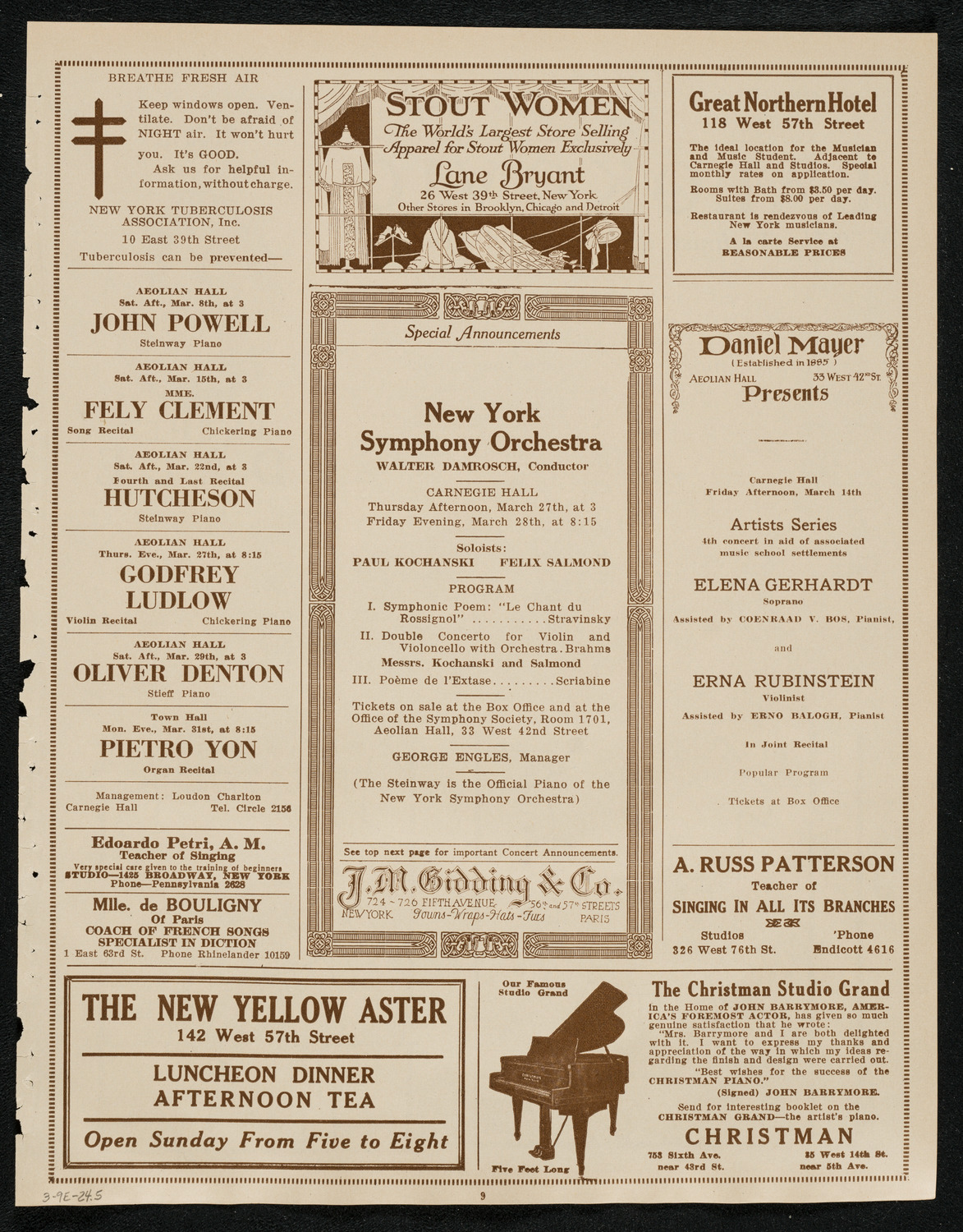Isa Kremer, Soprano, March 9, 1924, program page 9