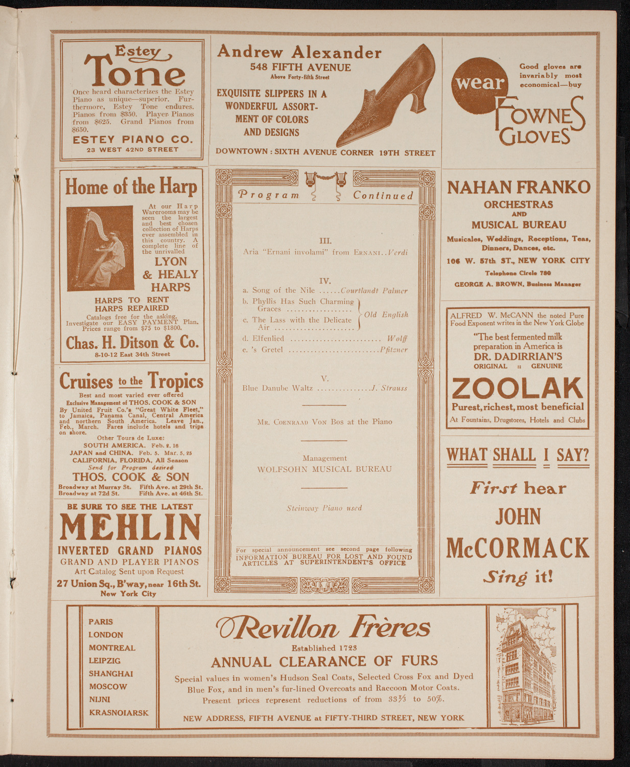 Frieda Hempel, Soprano, February 15, 1916, program page 7