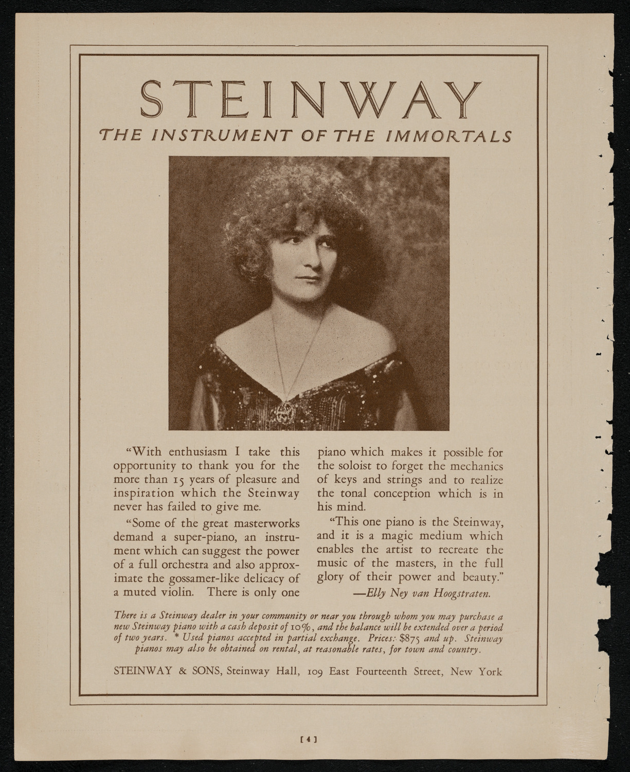 New York Symphony Orchestra, October 31, 1924, program page 4