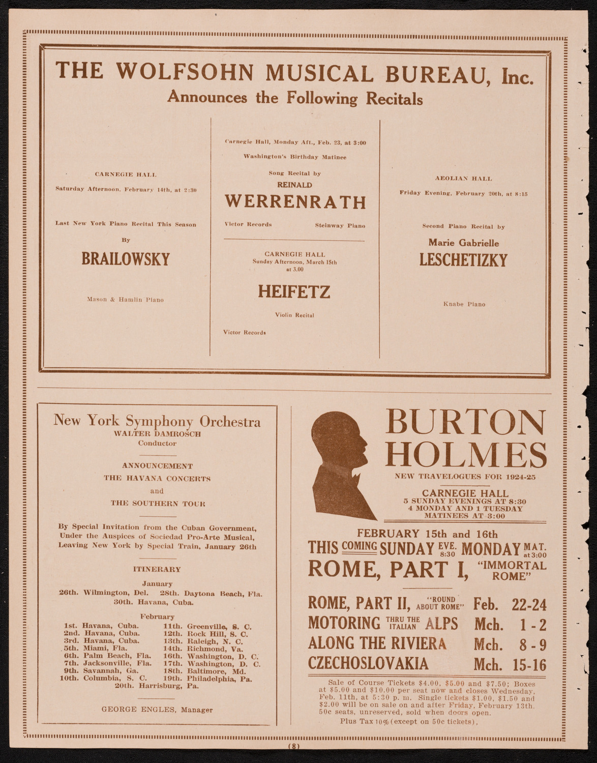 New York Philharmonic Students' Concert, February 4, 1925, program page 8