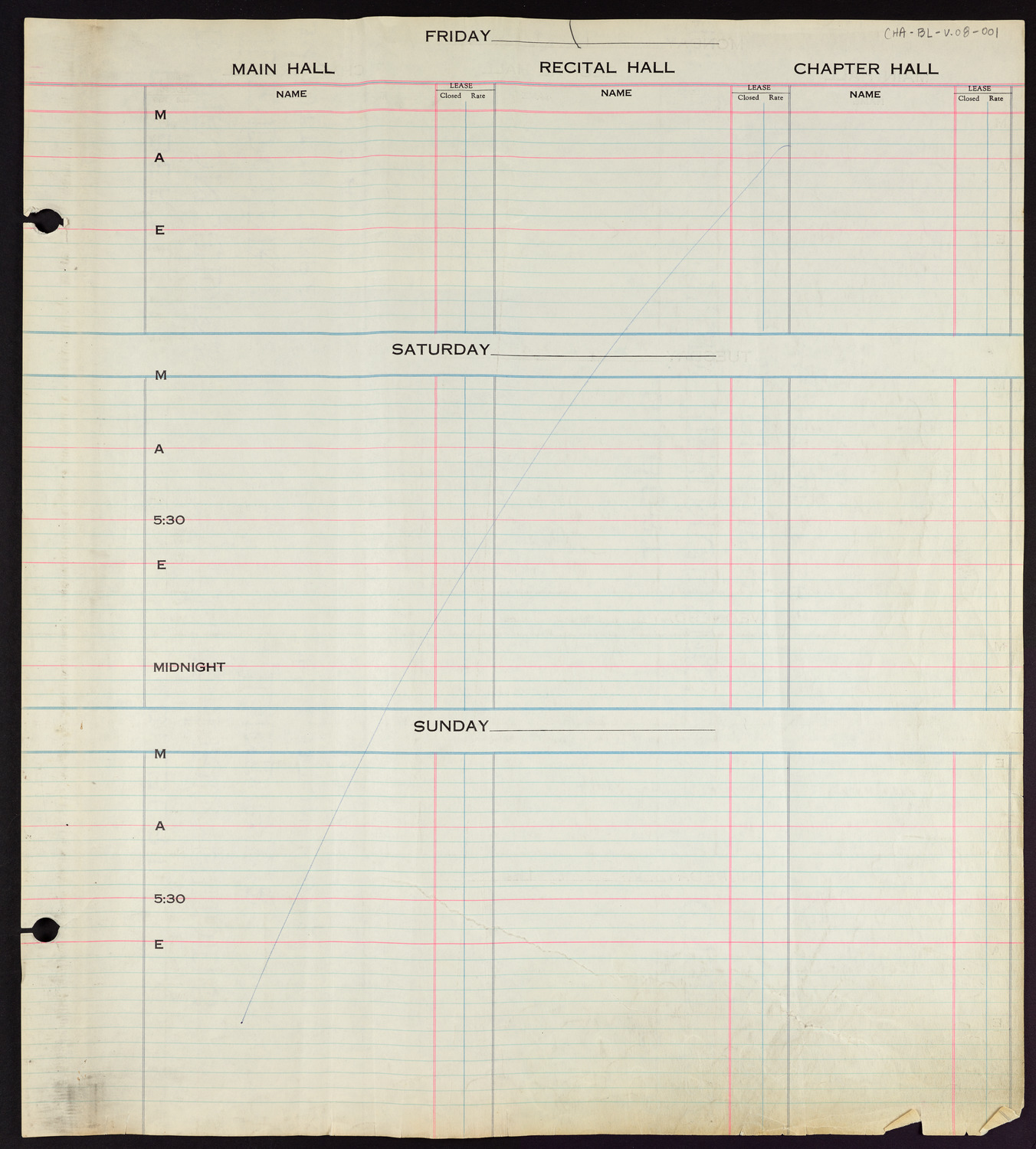 Carnegie Hall Booking Ledger, volume 8, page 1