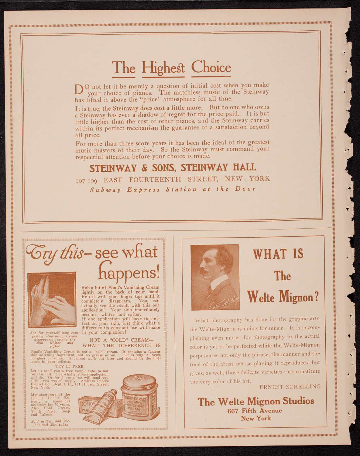 Ernest Schelling, Piano, December 26, 1916, program page 4