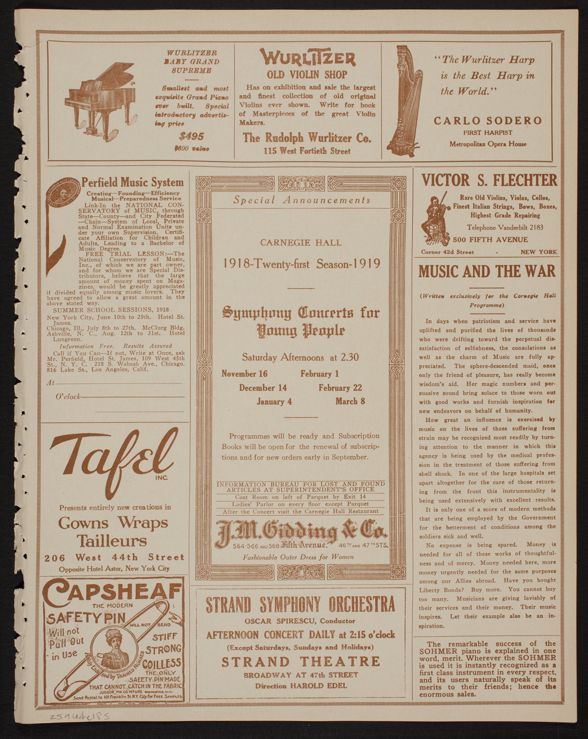 Graduation: College of Dental and Oral Surgery of New York, June 4, 1918, program page 9