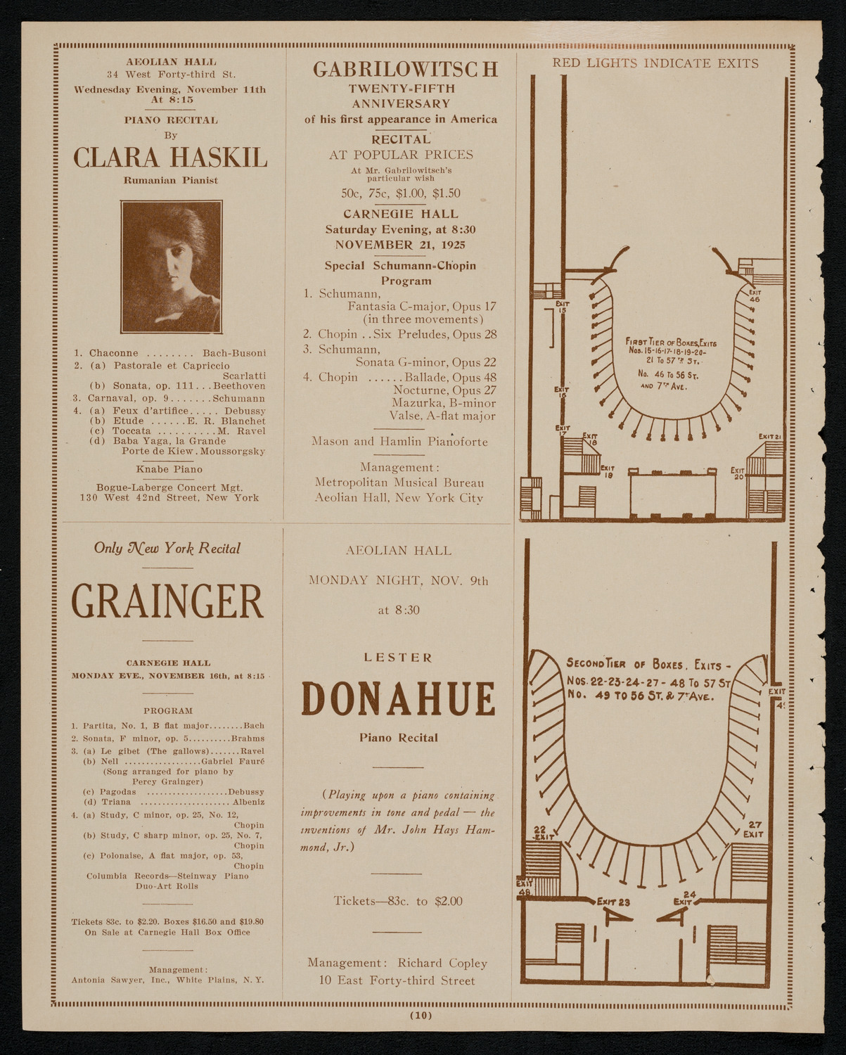 New York Symphony Orchestra, November 6, 1925, program page 10