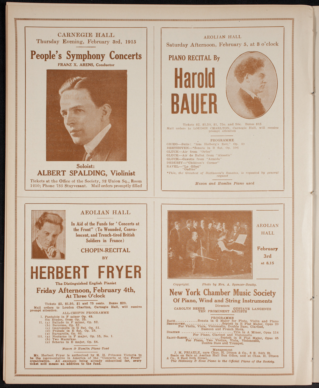 Josef Hofmann, Piano, January 29, 1916, program page 10