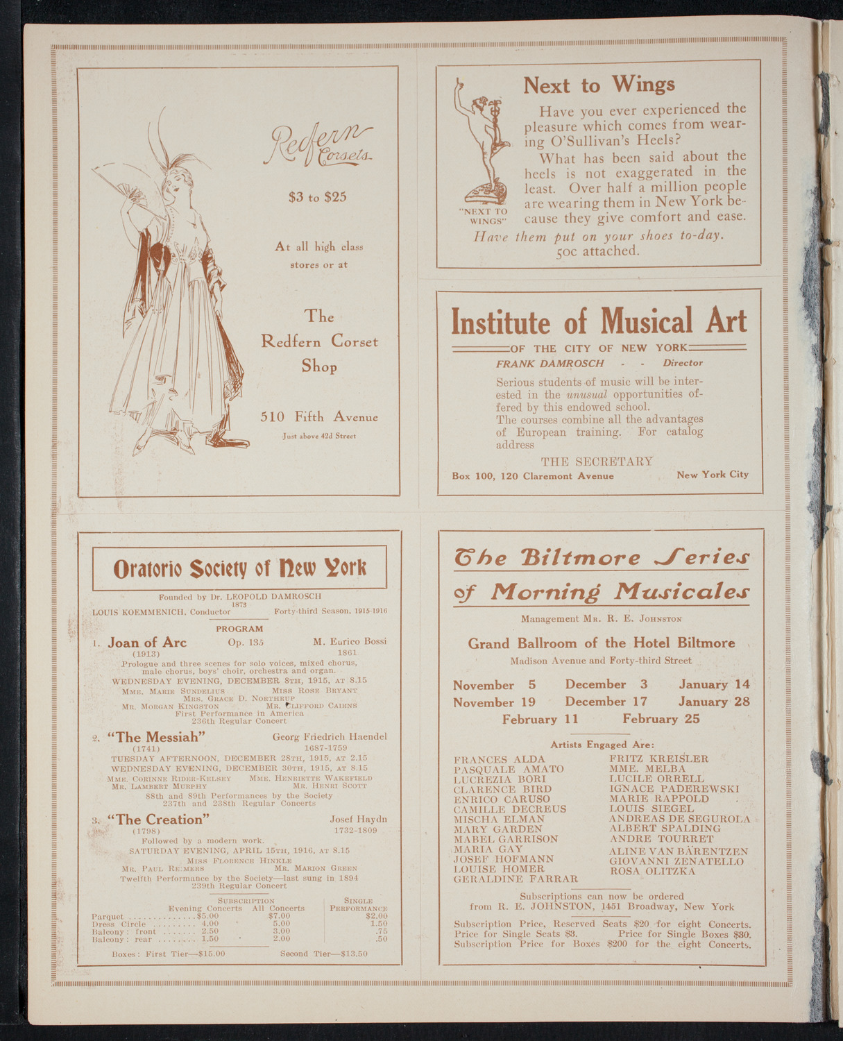 Fashion Show: "Yesterday or To-Morrow", October 9, 1915, program page 2