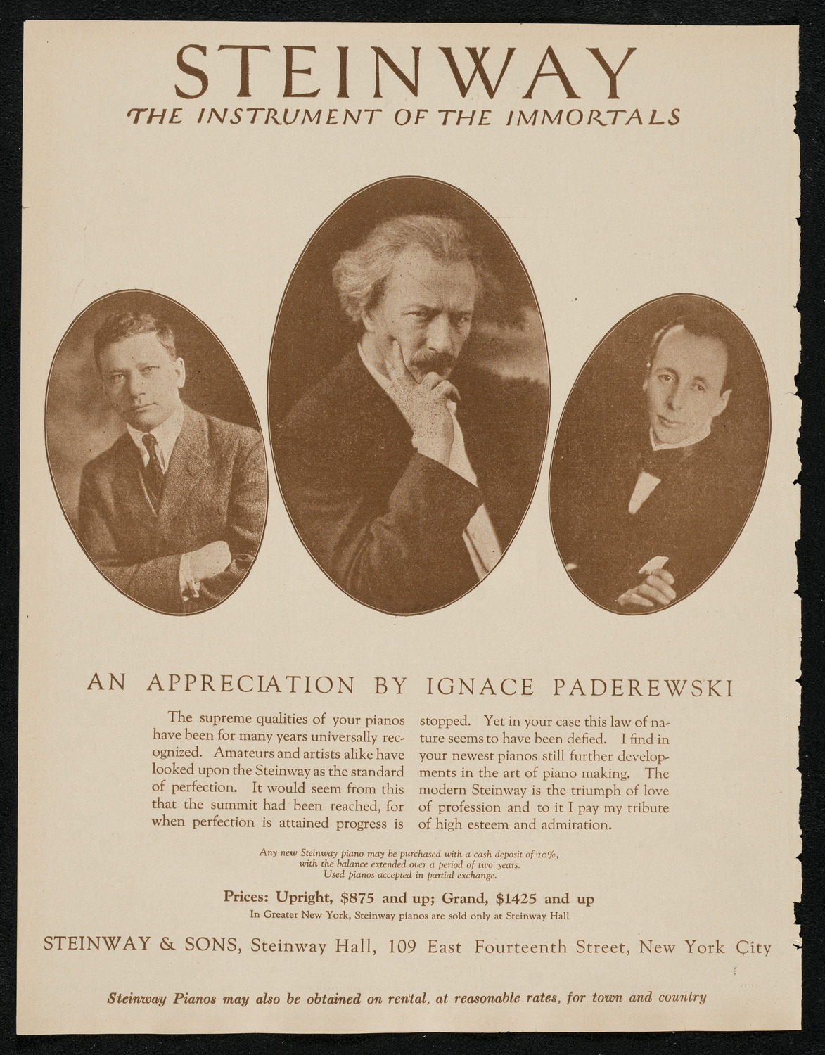 Ignacy Jan Paderewski, Piano, Efrem Zimbalist, Violin, and Felix Salmond, Cello, May 9, 1924, program page 4