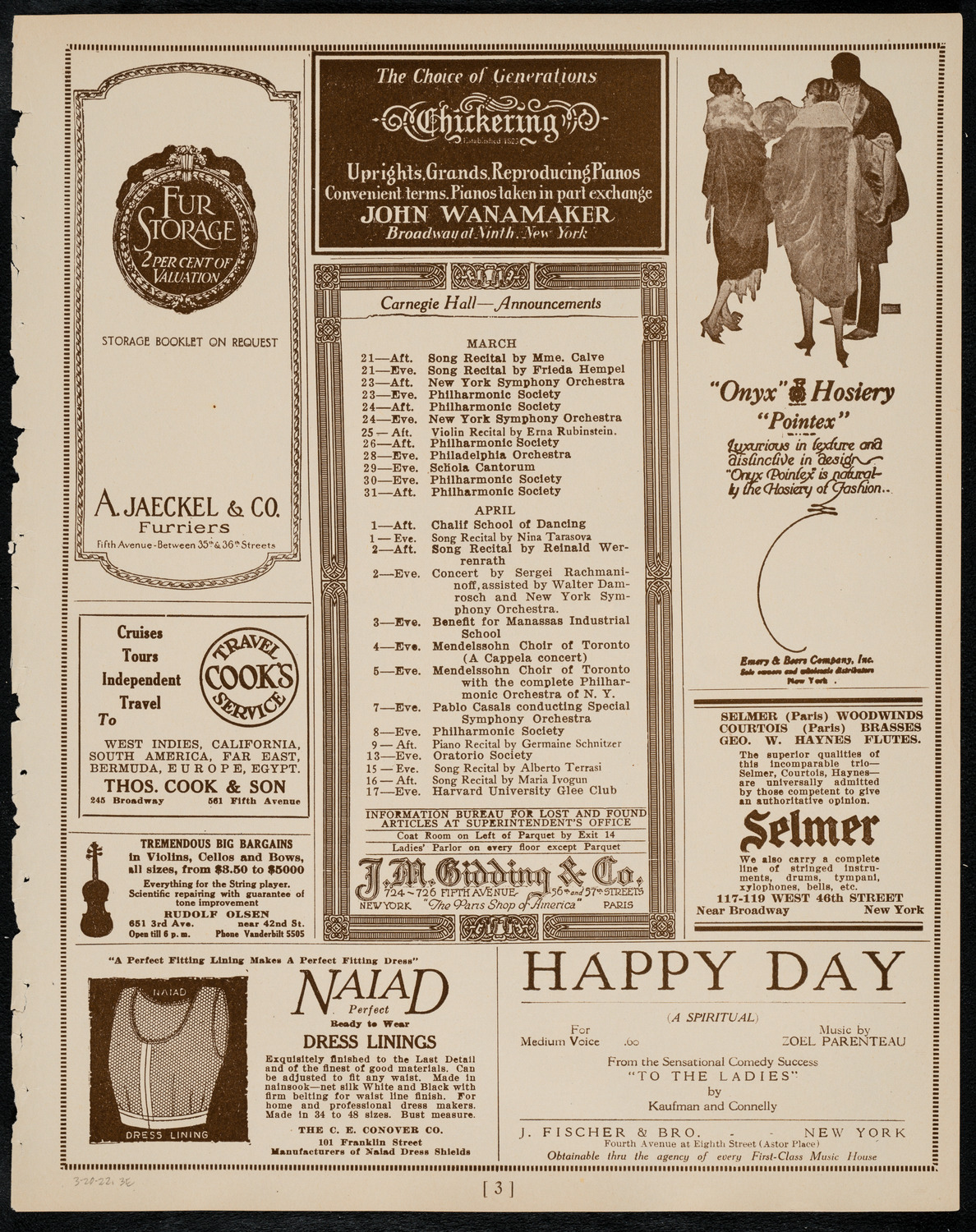 Mecca Temple of New York: Ancient Arabic Order of the Nobles of the Mystic Shrine, March 20, 1922, program page 3