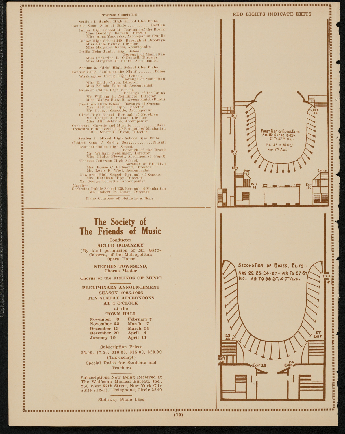 New York Music Week Association Concert, May 8, 1925, program page 10