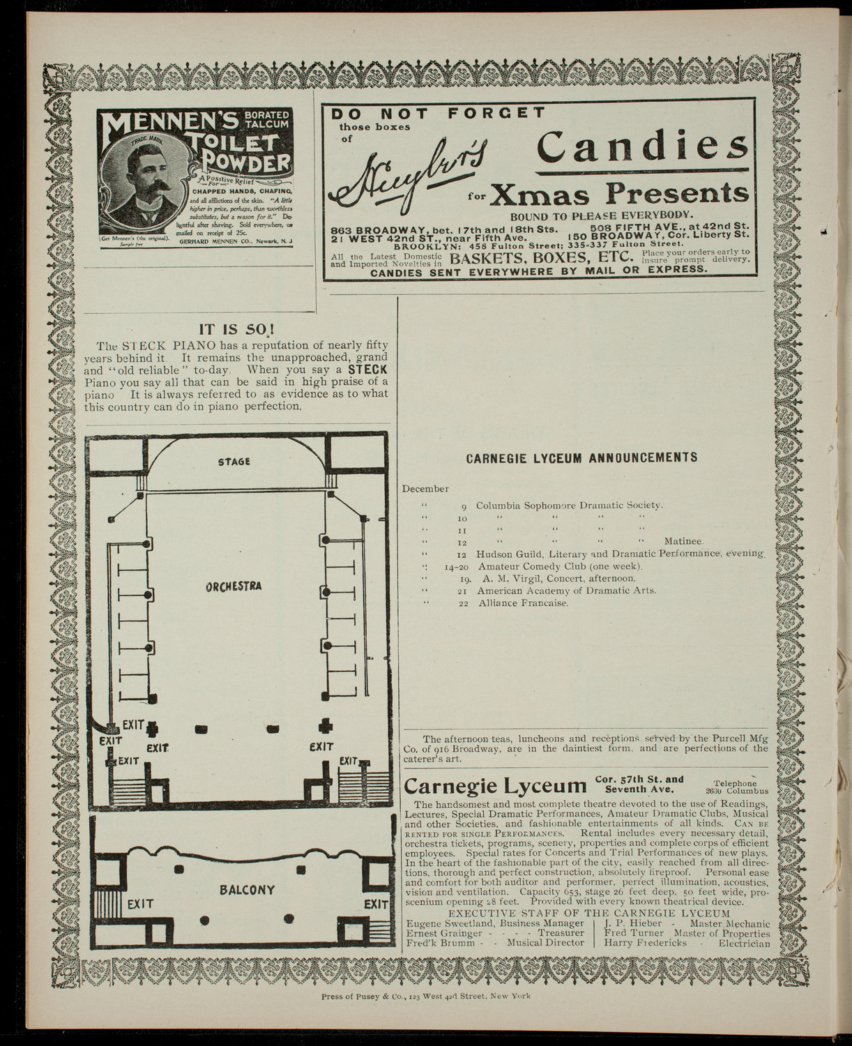 Lecture on London and the Coronation, December 8, 1903, program page 4