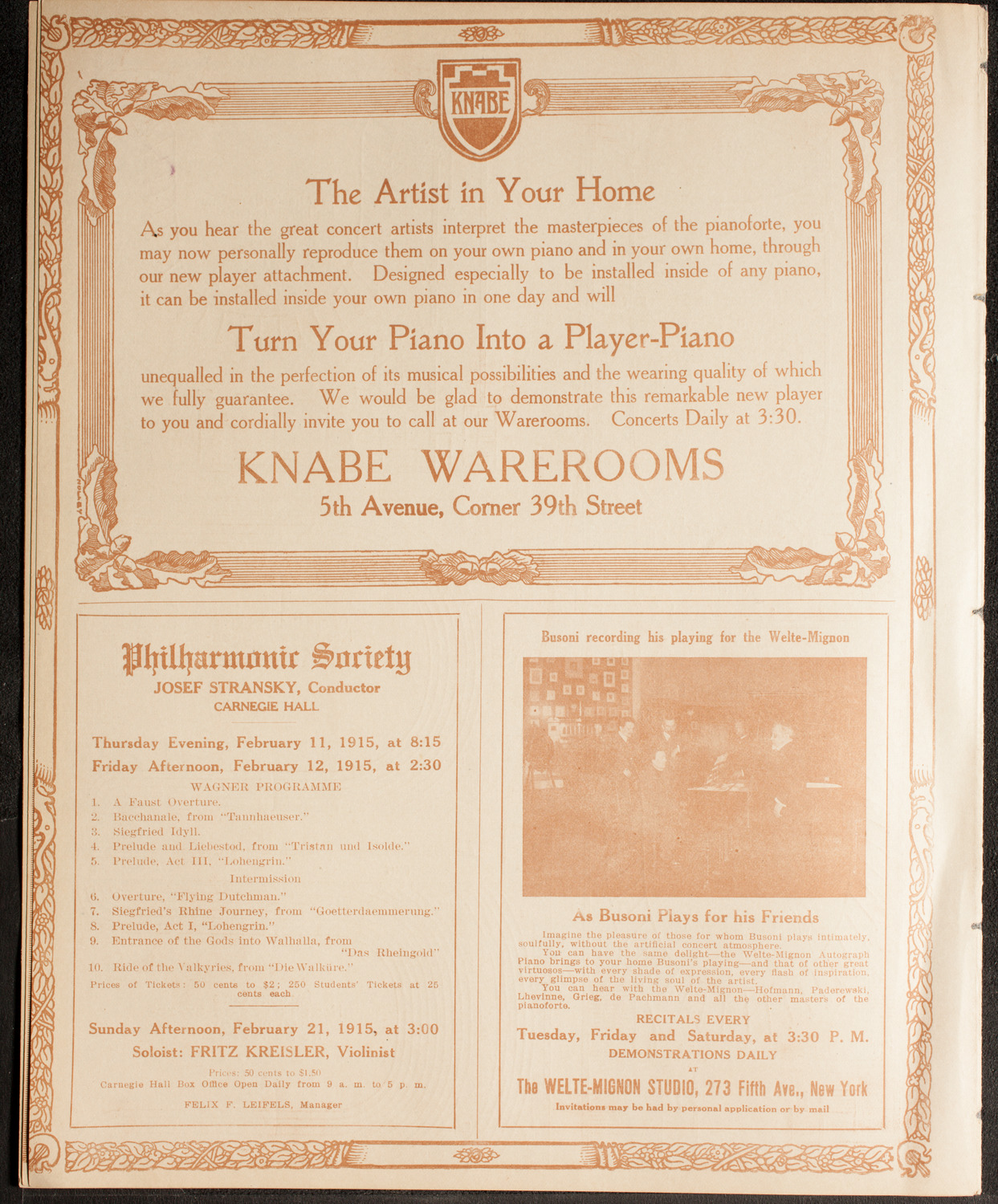 Burton Holmes Travelogue: Germany and Austria, February 7, 1915, program page 12
