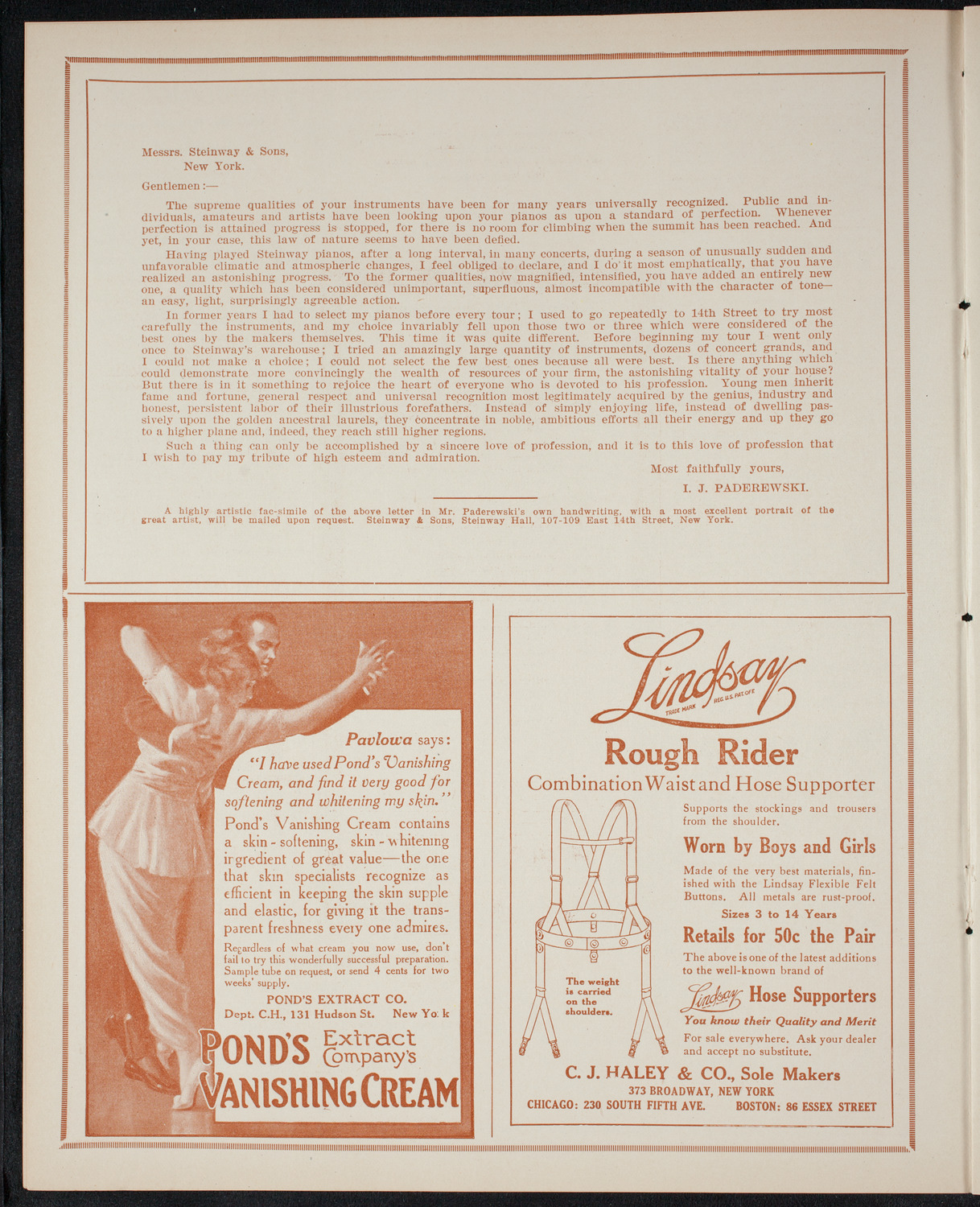 John McCormack, Tenor, March 14, 1915, program page 4