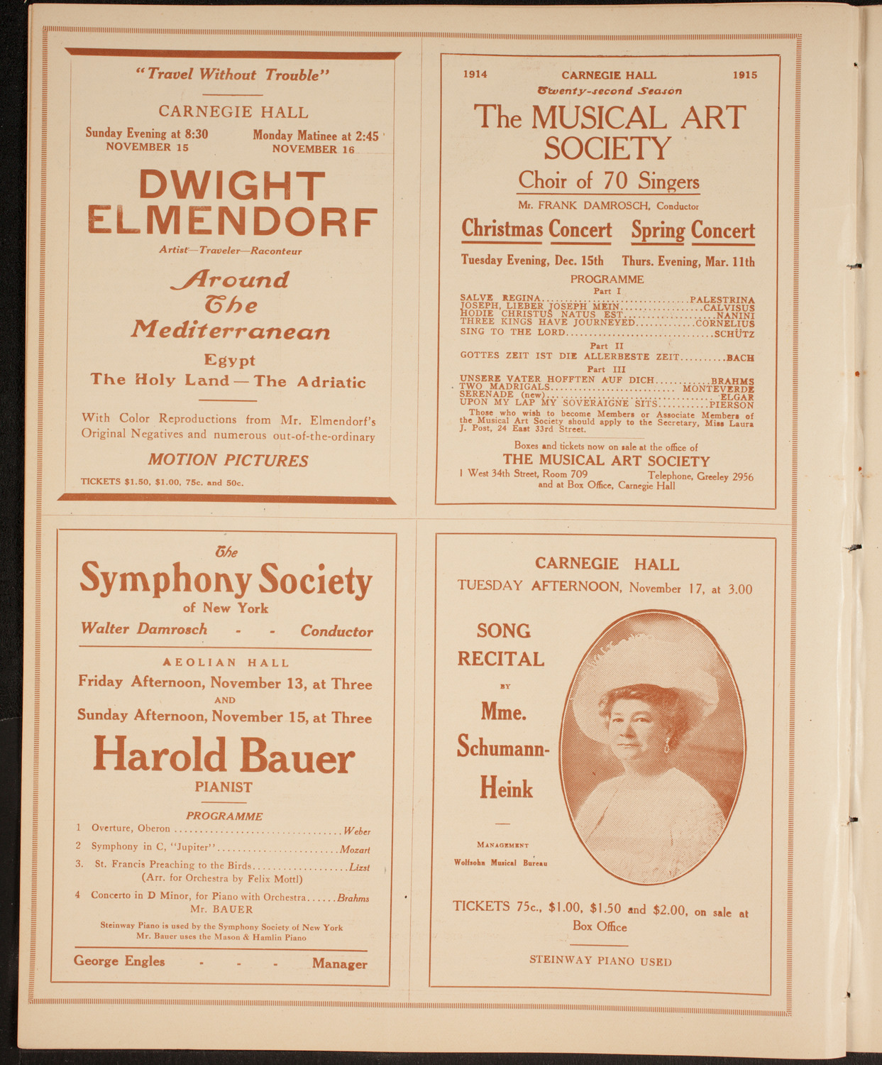 New York Philharmonic, November 13, 1914, program page 8