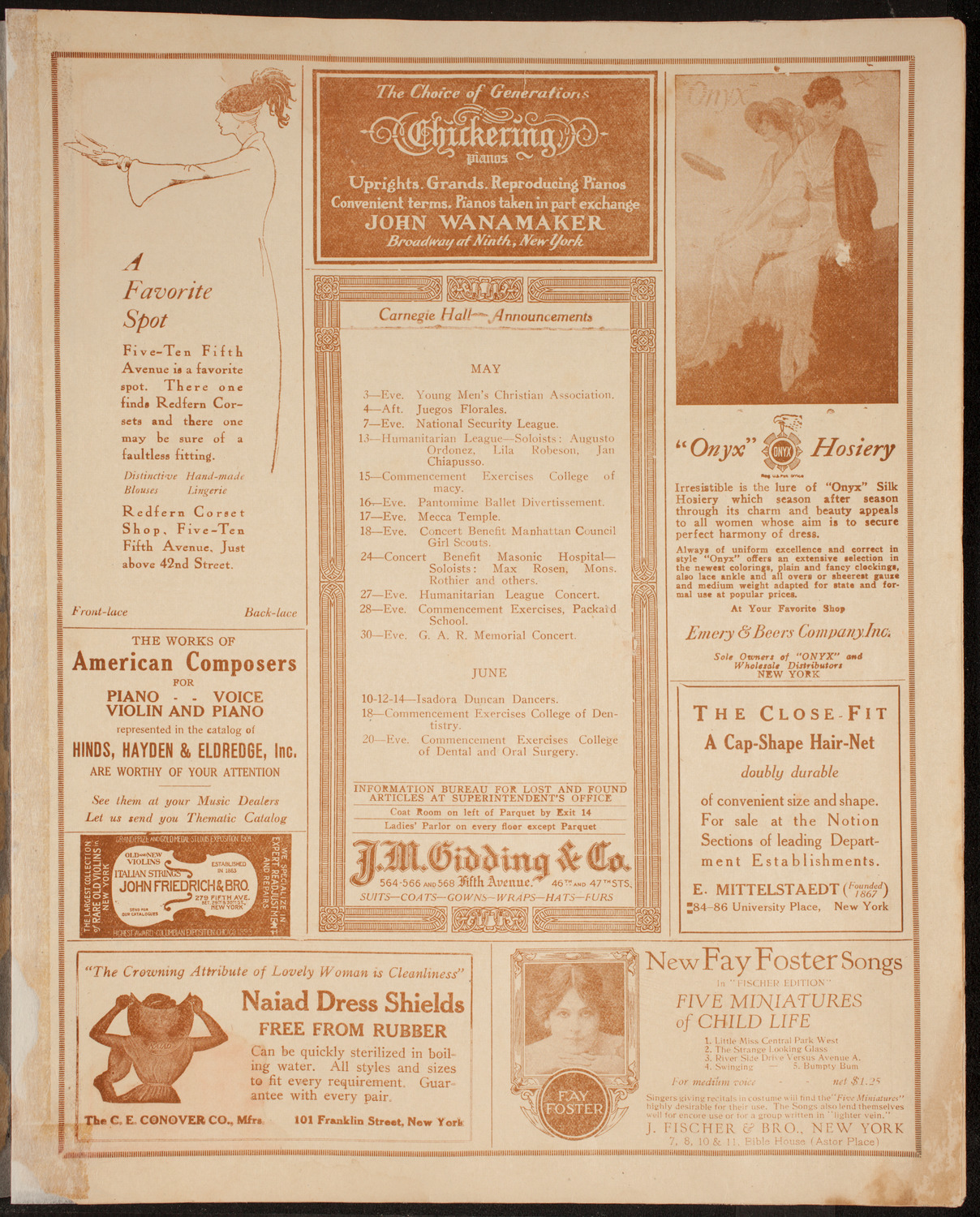 New Symphony Orchestra, May 2, 1919, program page 3